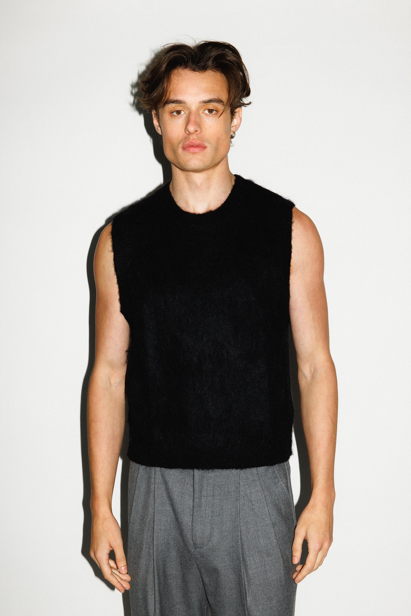 Canal Alpaca Knit Sweater Vest  |  Black