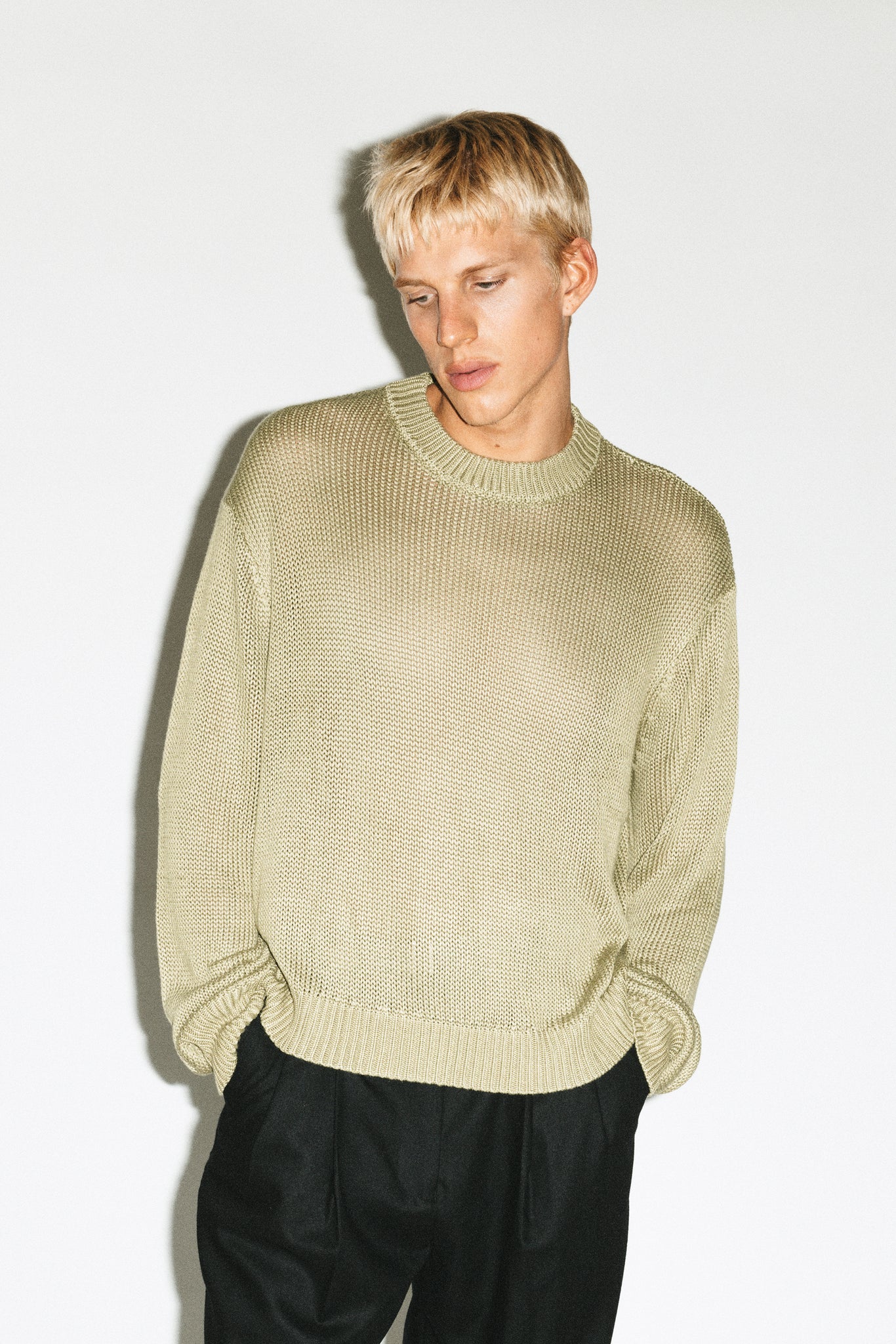 Vicente Open-Weave Sweater  |  Fern