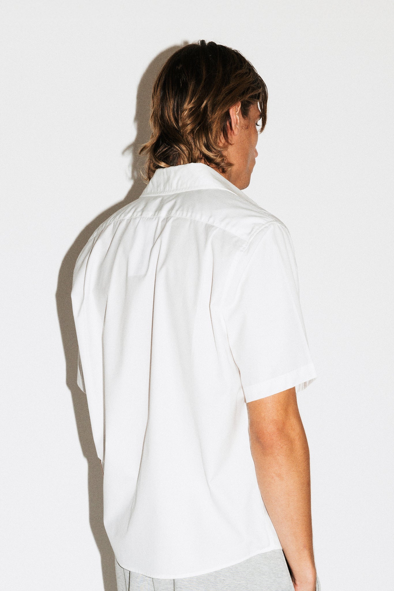 Zephyr Boxy Short-Sleeve Button Up Shirt  |  White