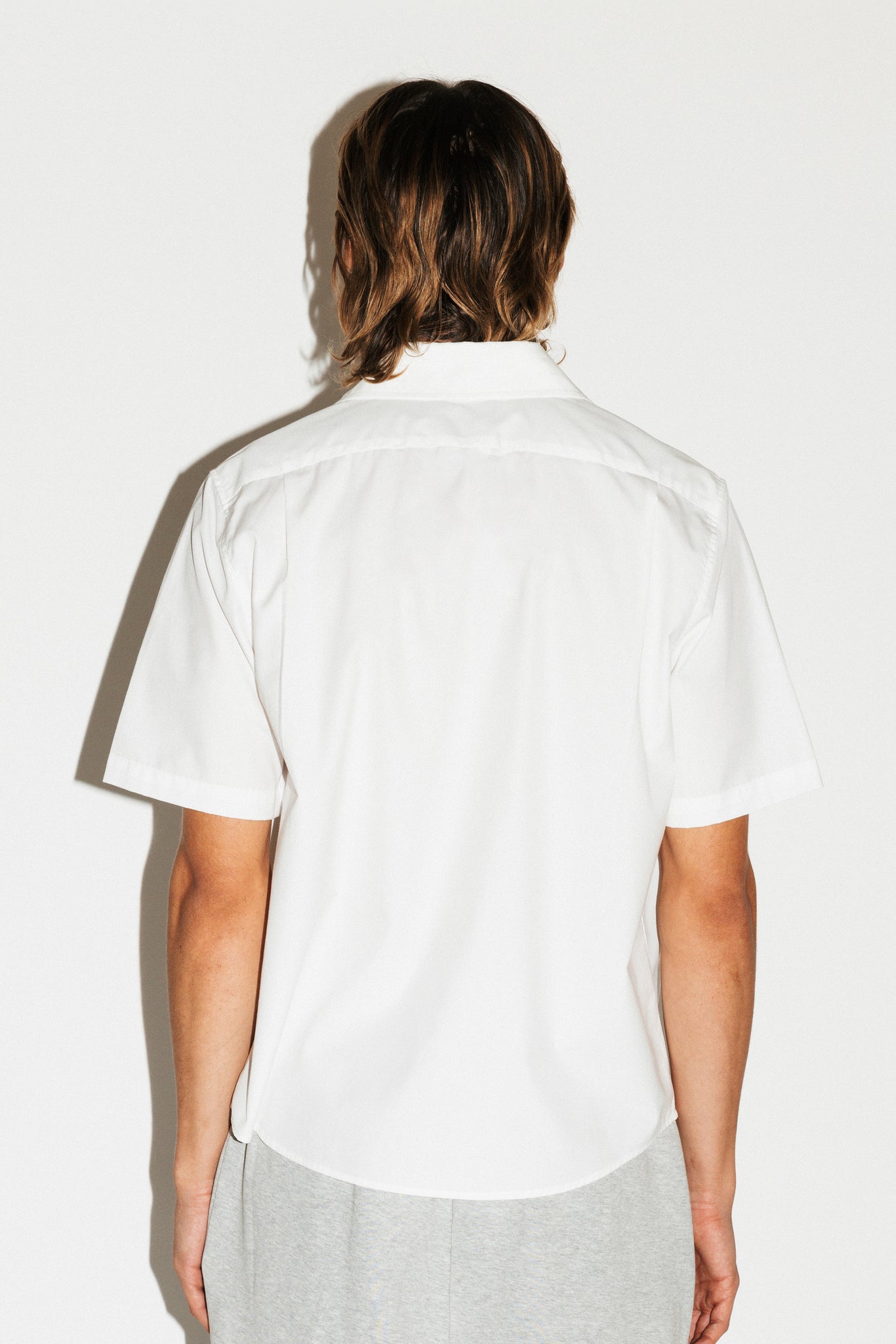 Zephyr Boxy Short-Sleeve Button Up Shirt  |  White