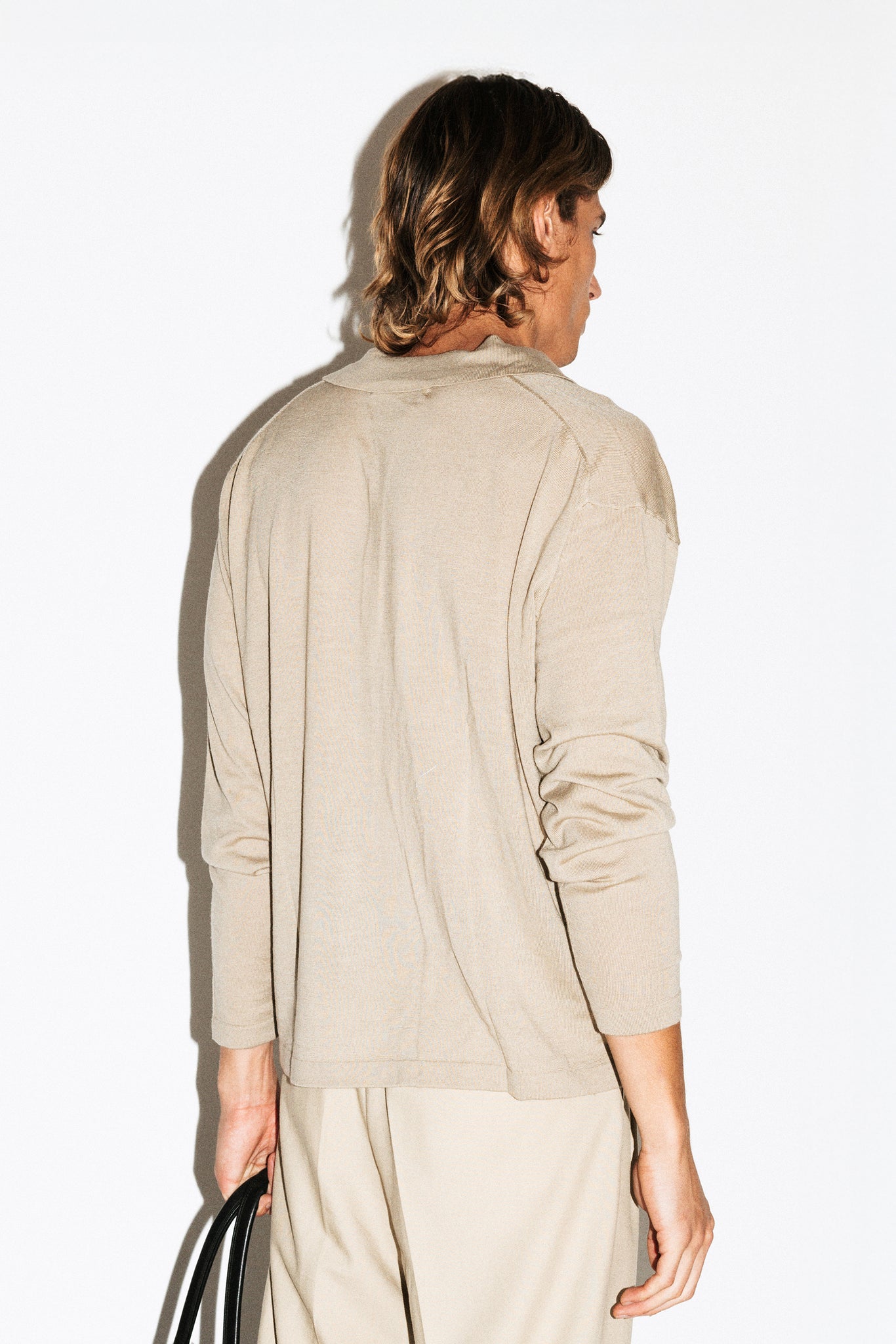 Lakeview Long Sleeve Merino Polo  |  Travertine