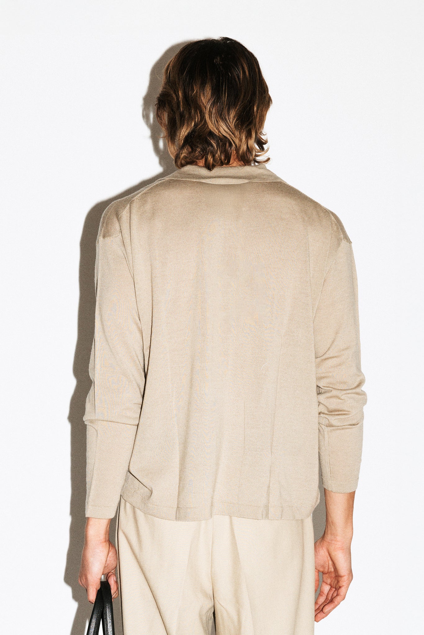 Lakeview Long Sleeve Merino Polo  |  Travertine