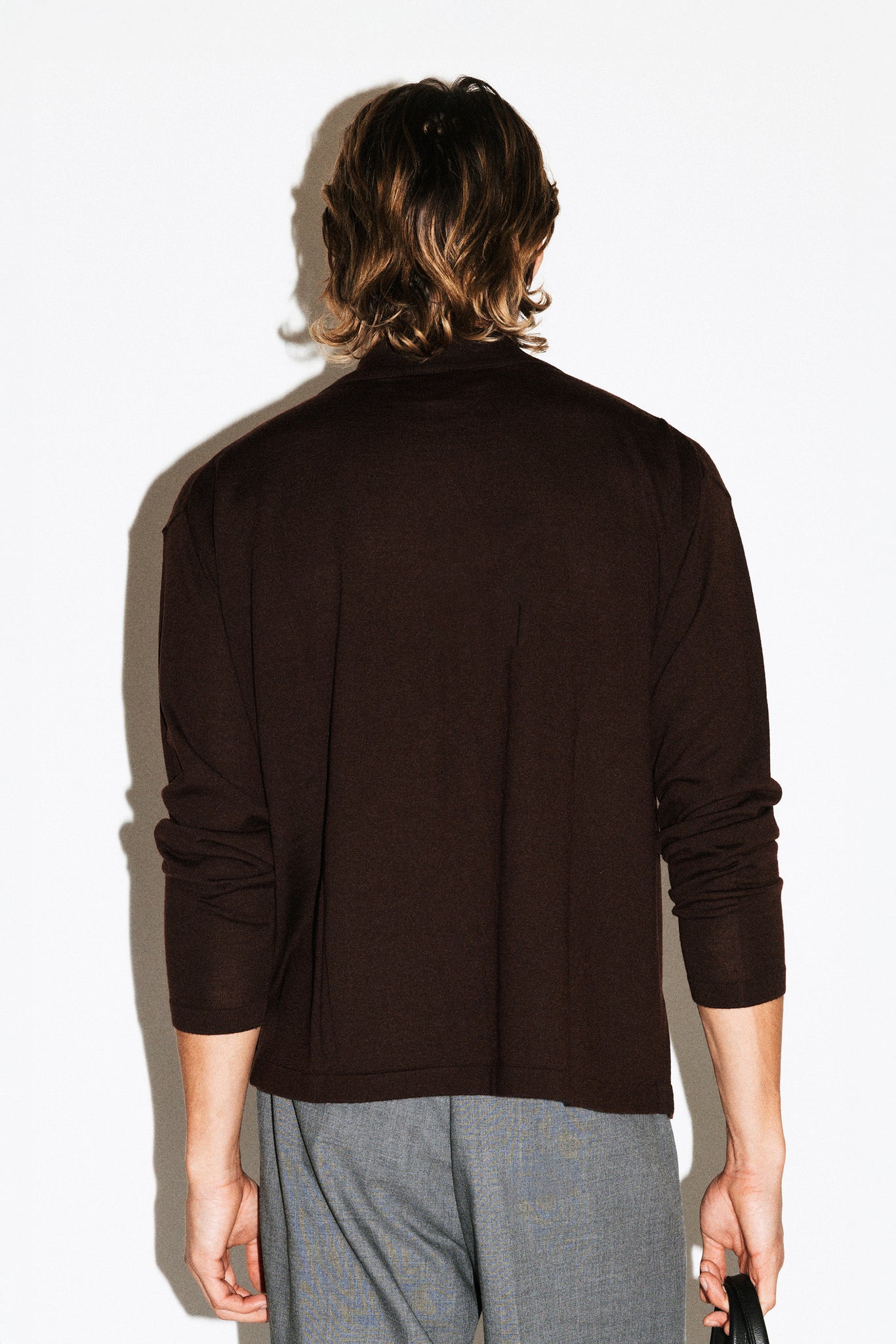 Lakeview Long Sleeve Merino Polo  |  Chocolate Brown
