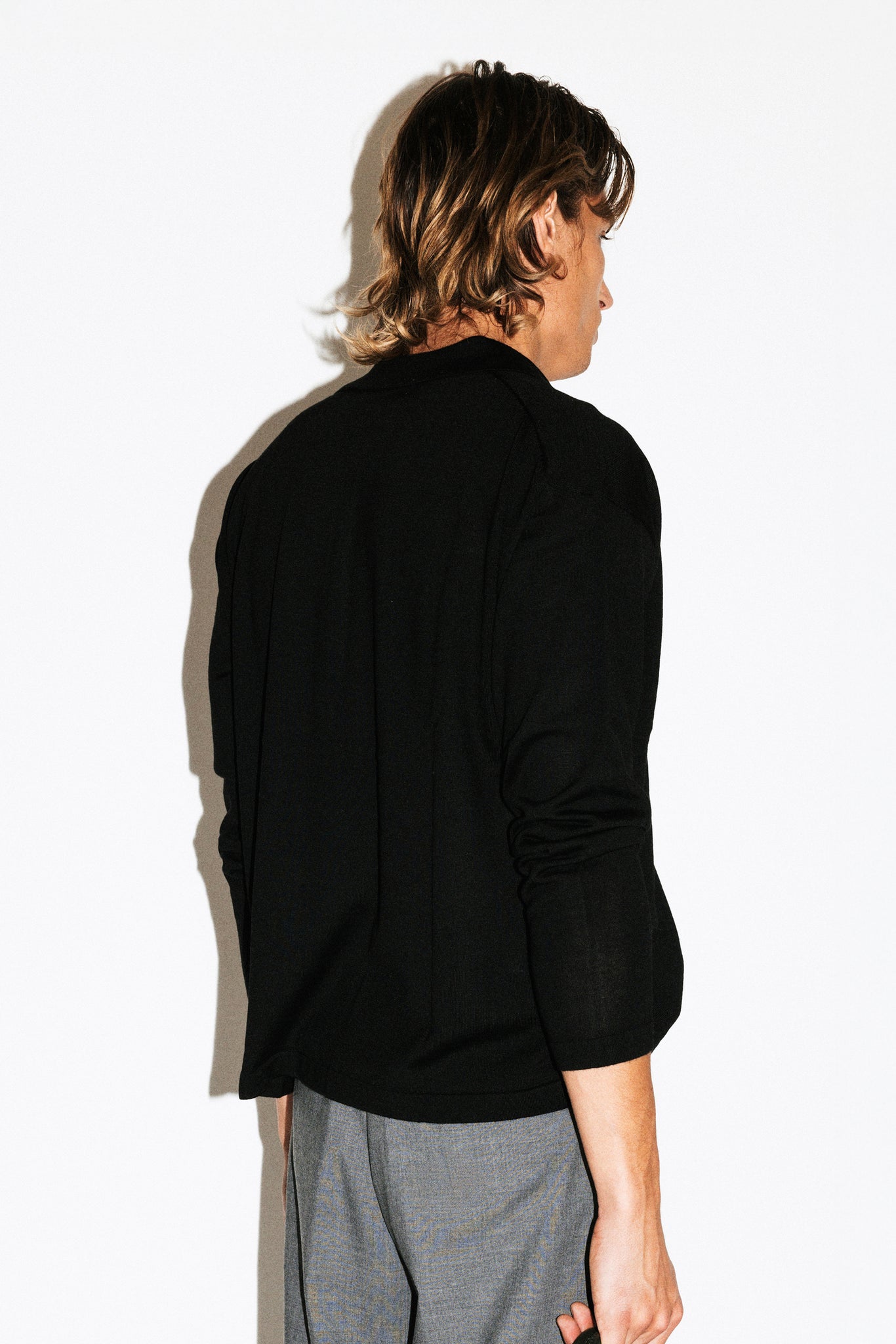 Lakeview Long Sleeve Merino Polo  |  Black