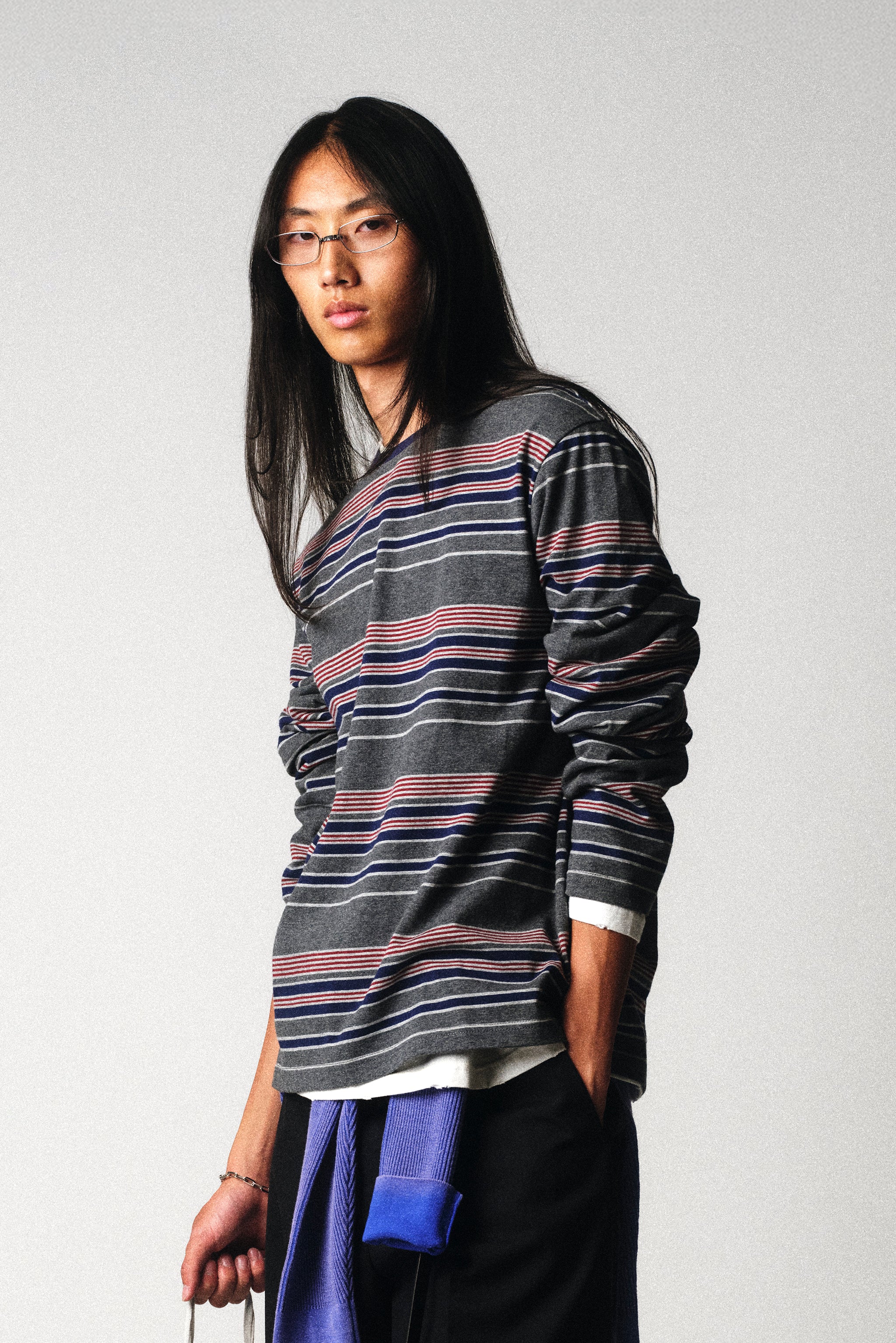 Grey/Blue/Burgundy