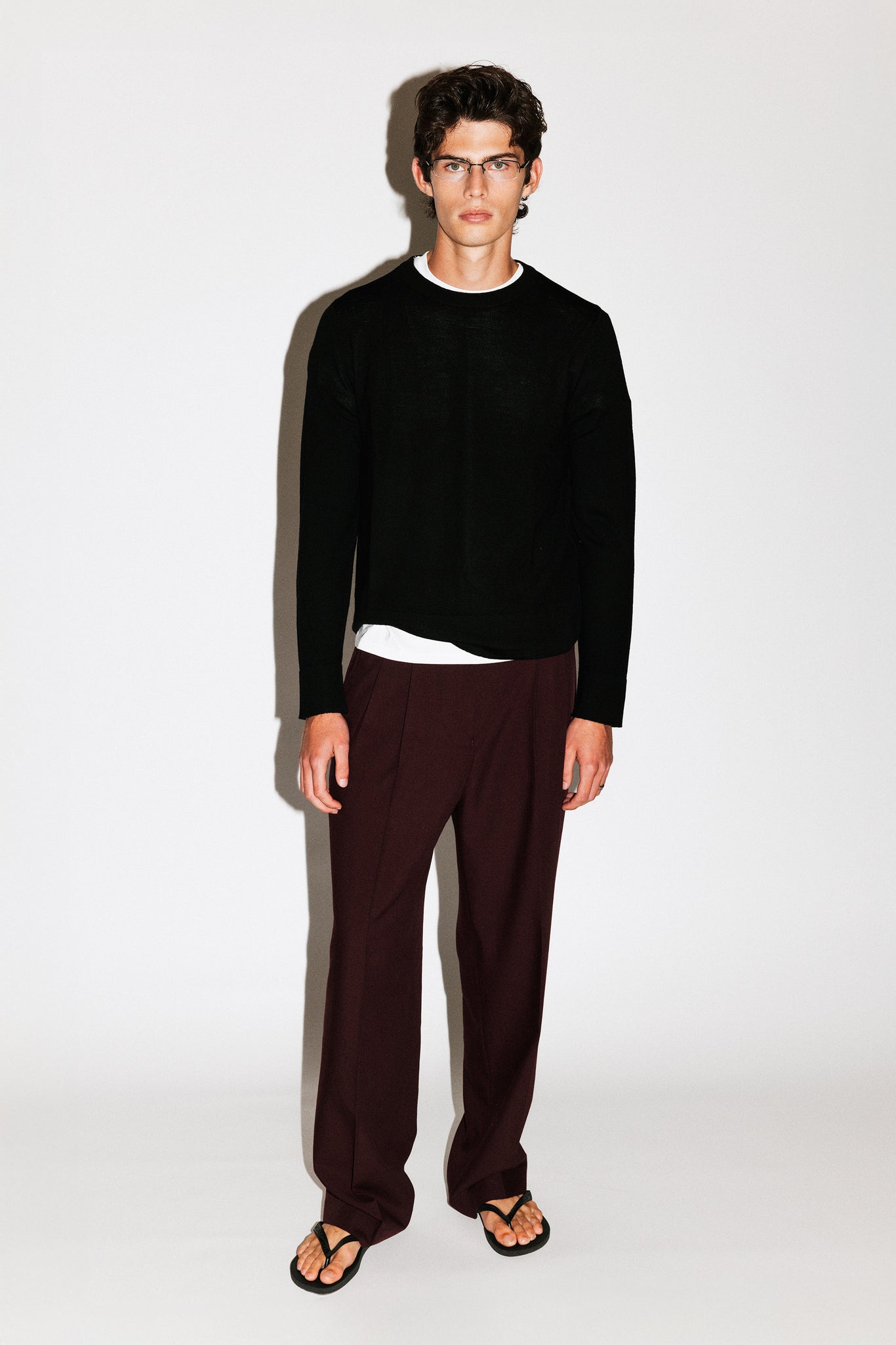Dume Wide-Leg Ultra-Pleated Trouser  |  Cabernet