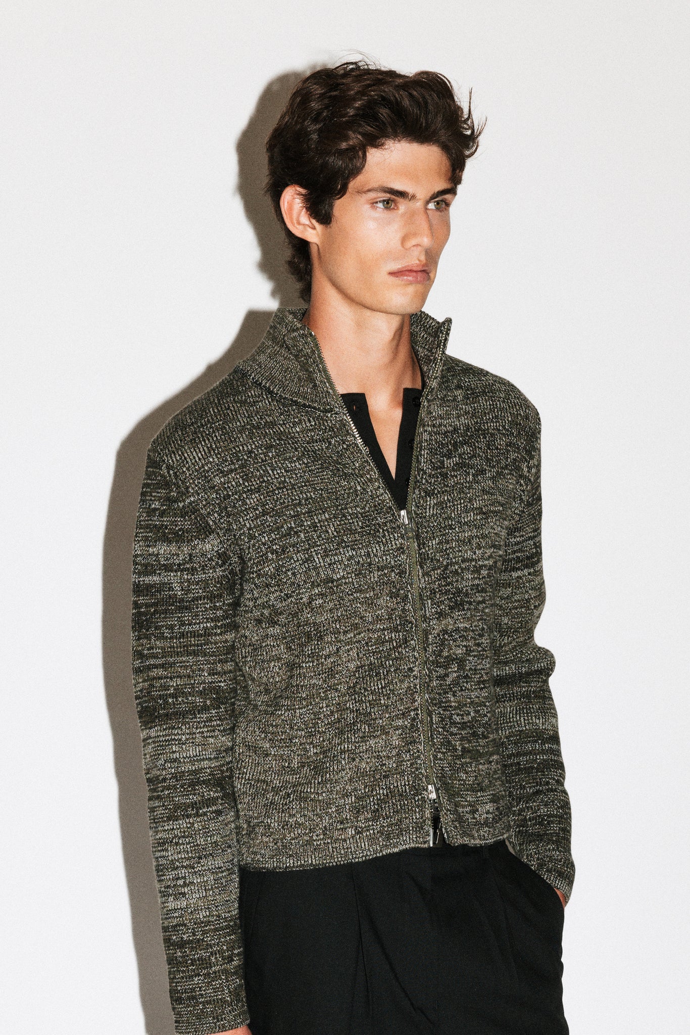 Silverado Slim Zip Cardigan  |  Moss