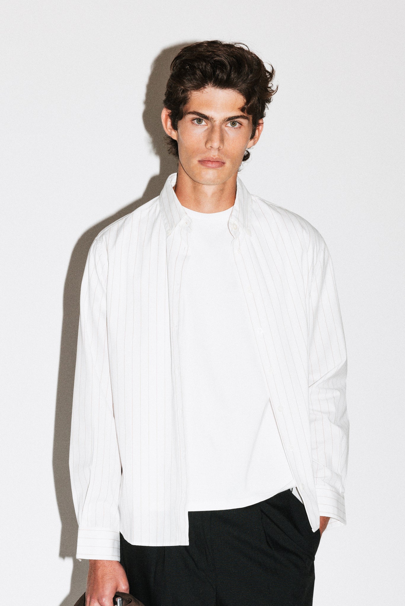 Rexford Classic Button Up Shirt  |  Brown Pinstripe