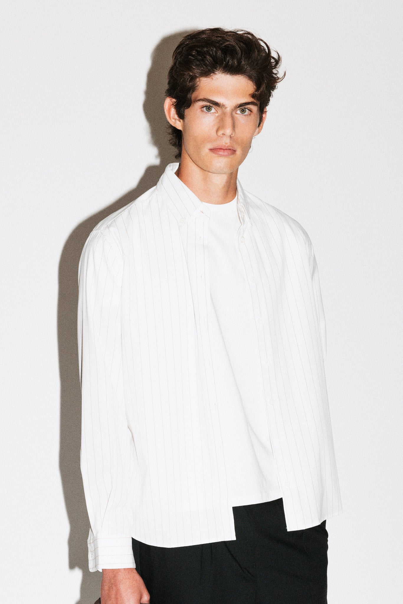 Rexford Classic Button Up Shirt  |  Brown Pinstripe