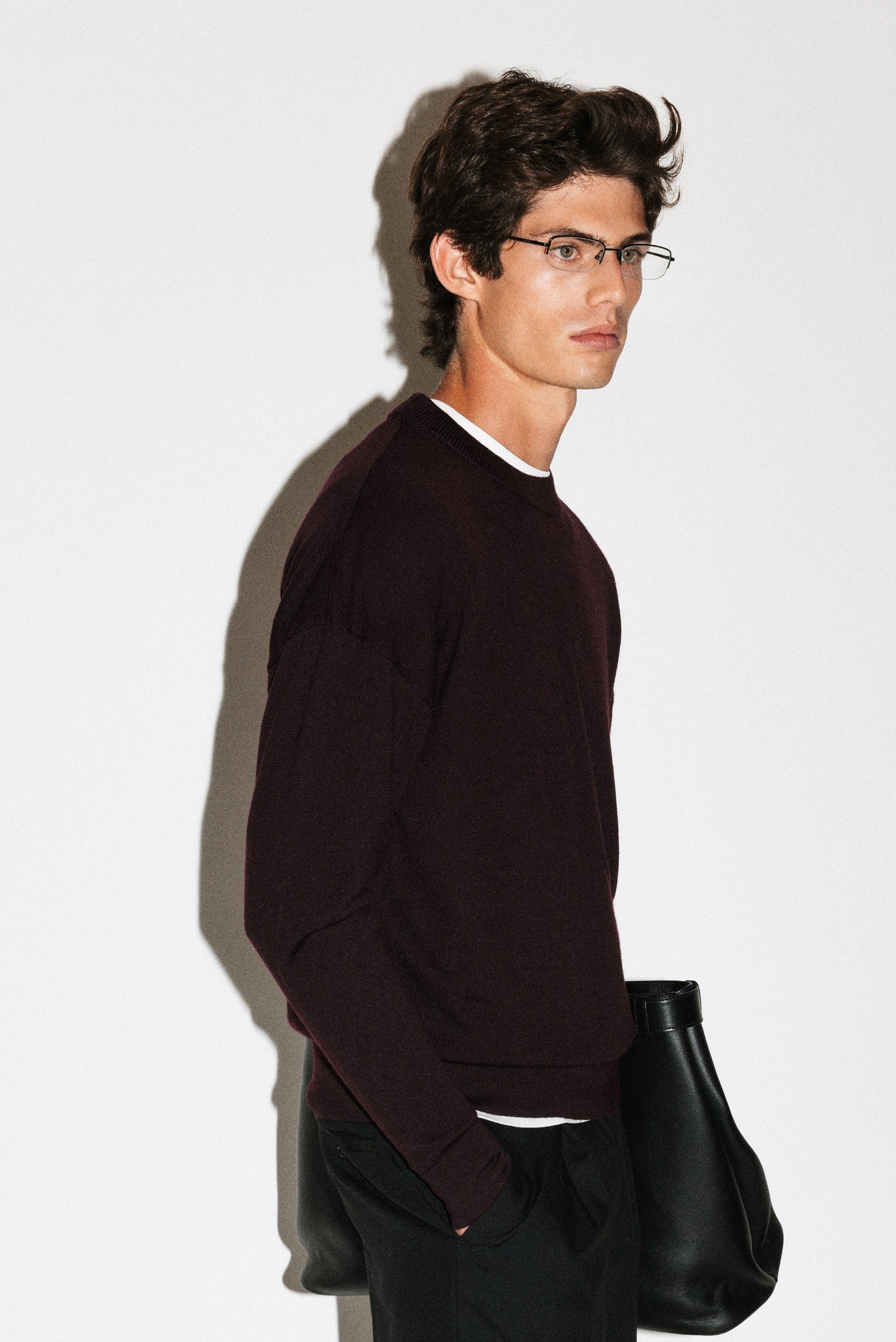 Wirth Relaxed Merino Crewneck  |  Merlot