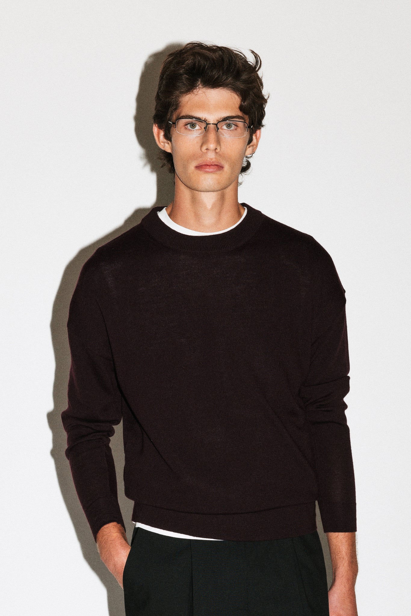 Wirth Relaxed Merino Crewneck  |  Merlot