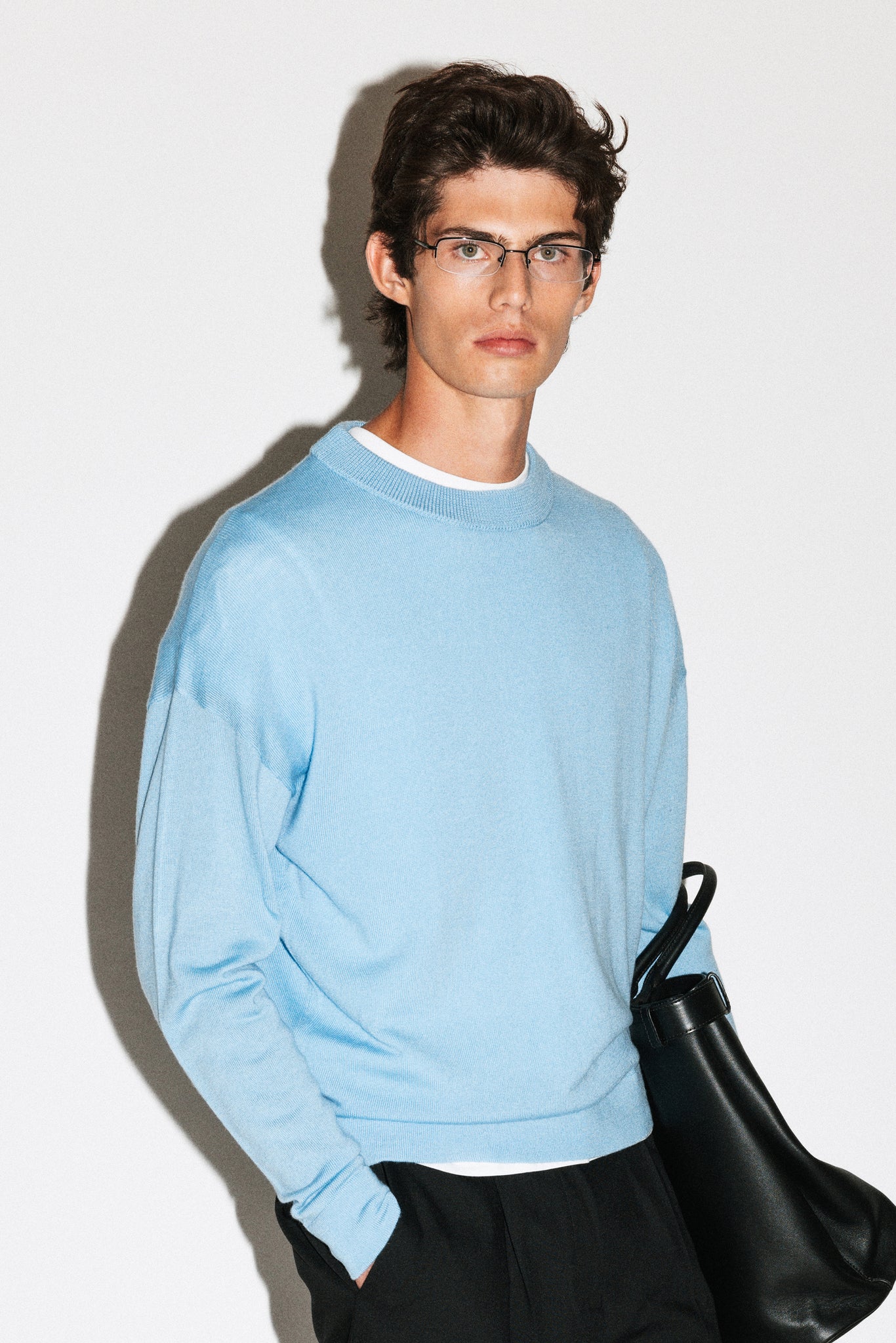 Wirth Relaxed Merino Crewneck  |  Periwinkle Blue