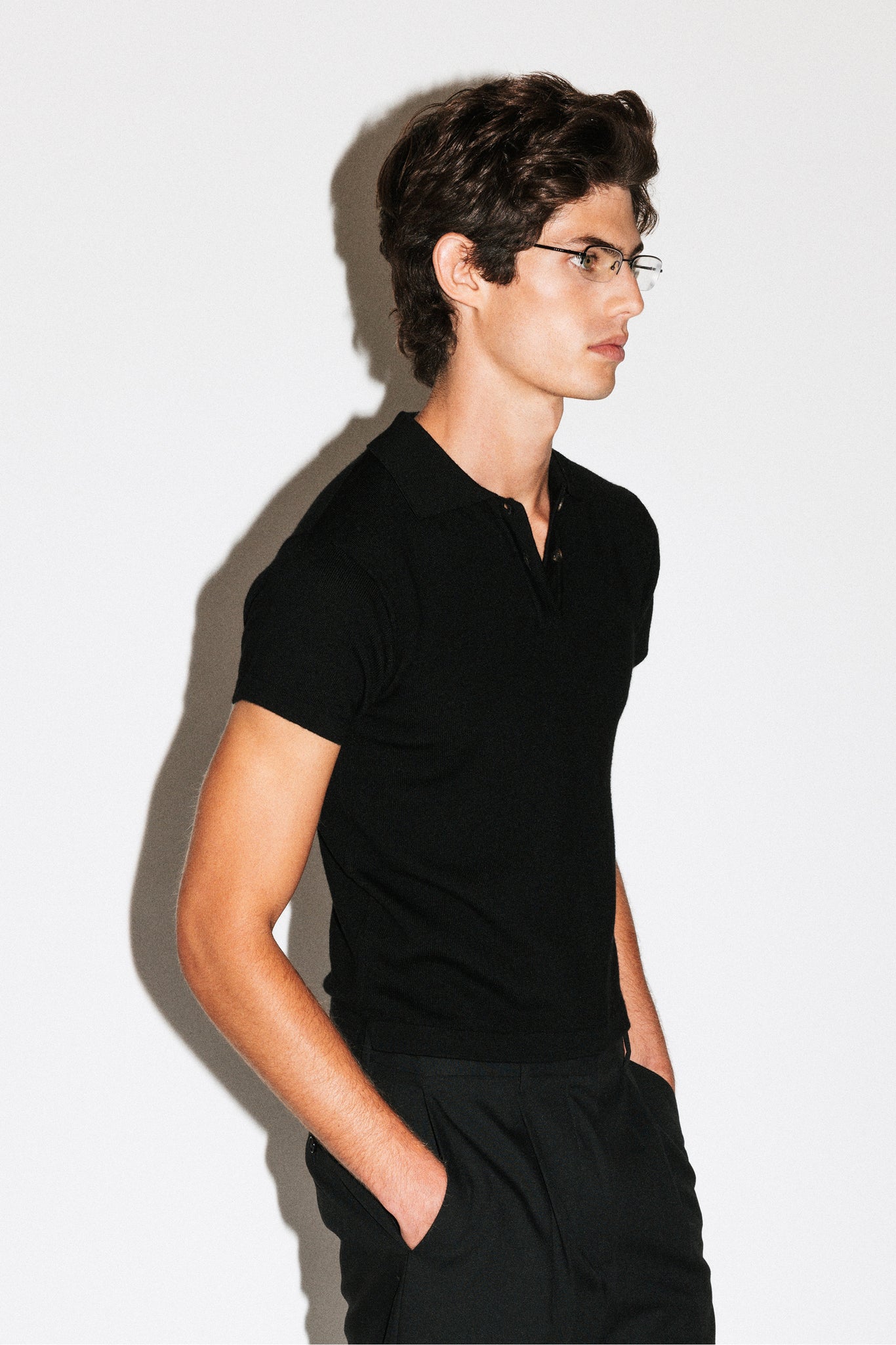 Hancock Mini Merino Polo  |  Black