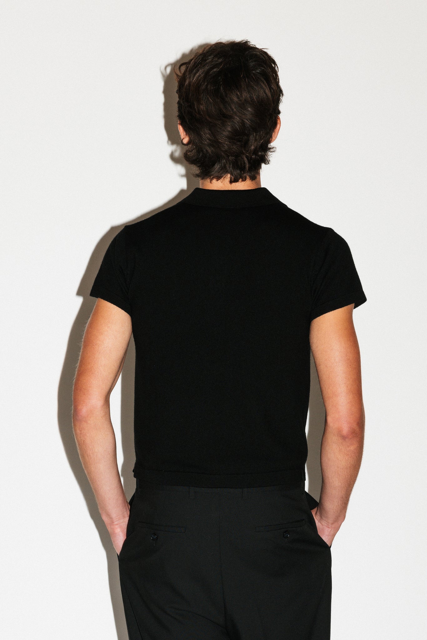 Hancock Mini Merino Polo  |  Black