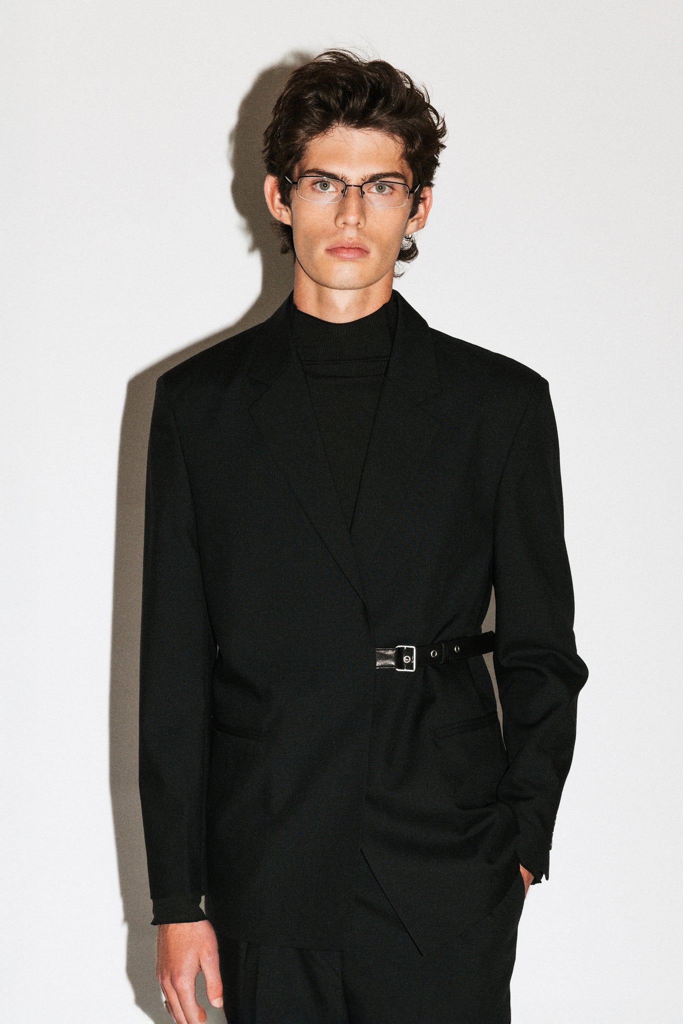 Peninsula Double Breasted Belted Blazer  |  Black