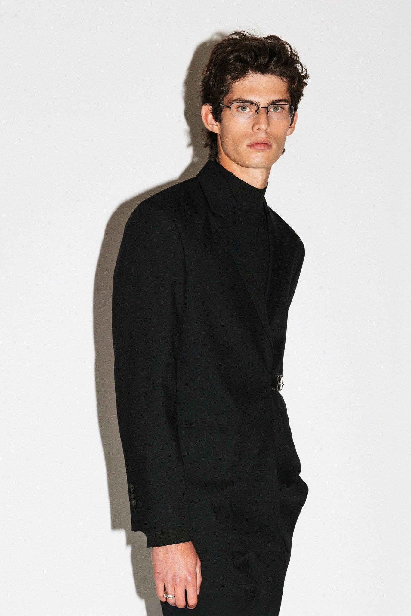 Peninsula Double Breasted Belted Blazer  |  Black