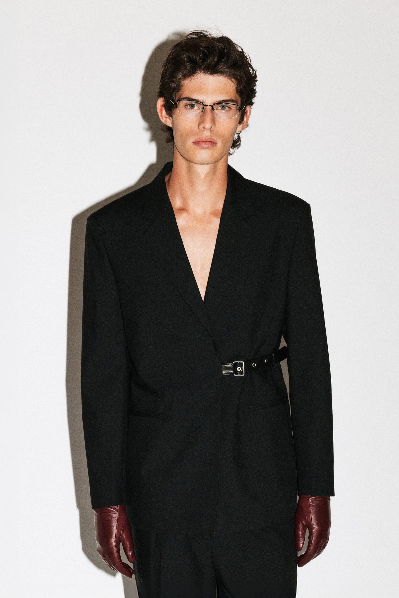 Peninsula Double Breasted Belted Blazer  |  Black