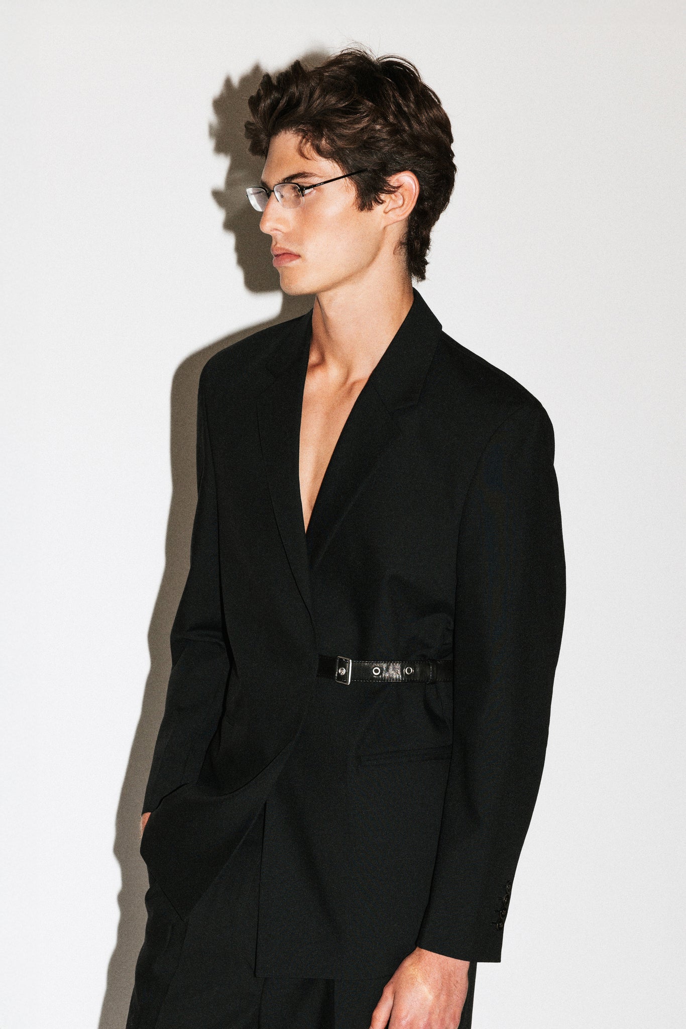 Peninsula Double Breasted Belted Blazer  |  Black