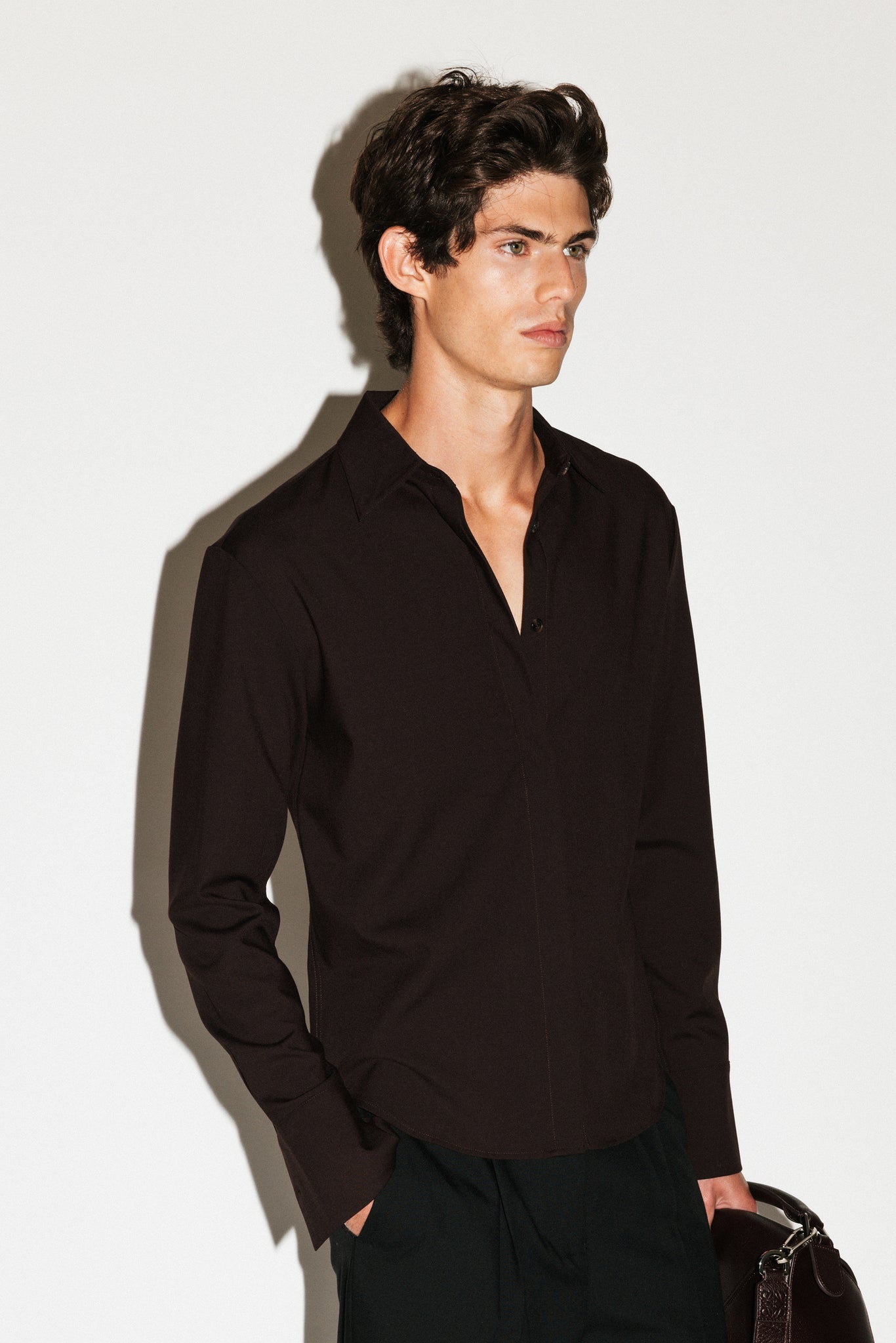 Glen Soft Wool Shirt  |  Chocolate Brown