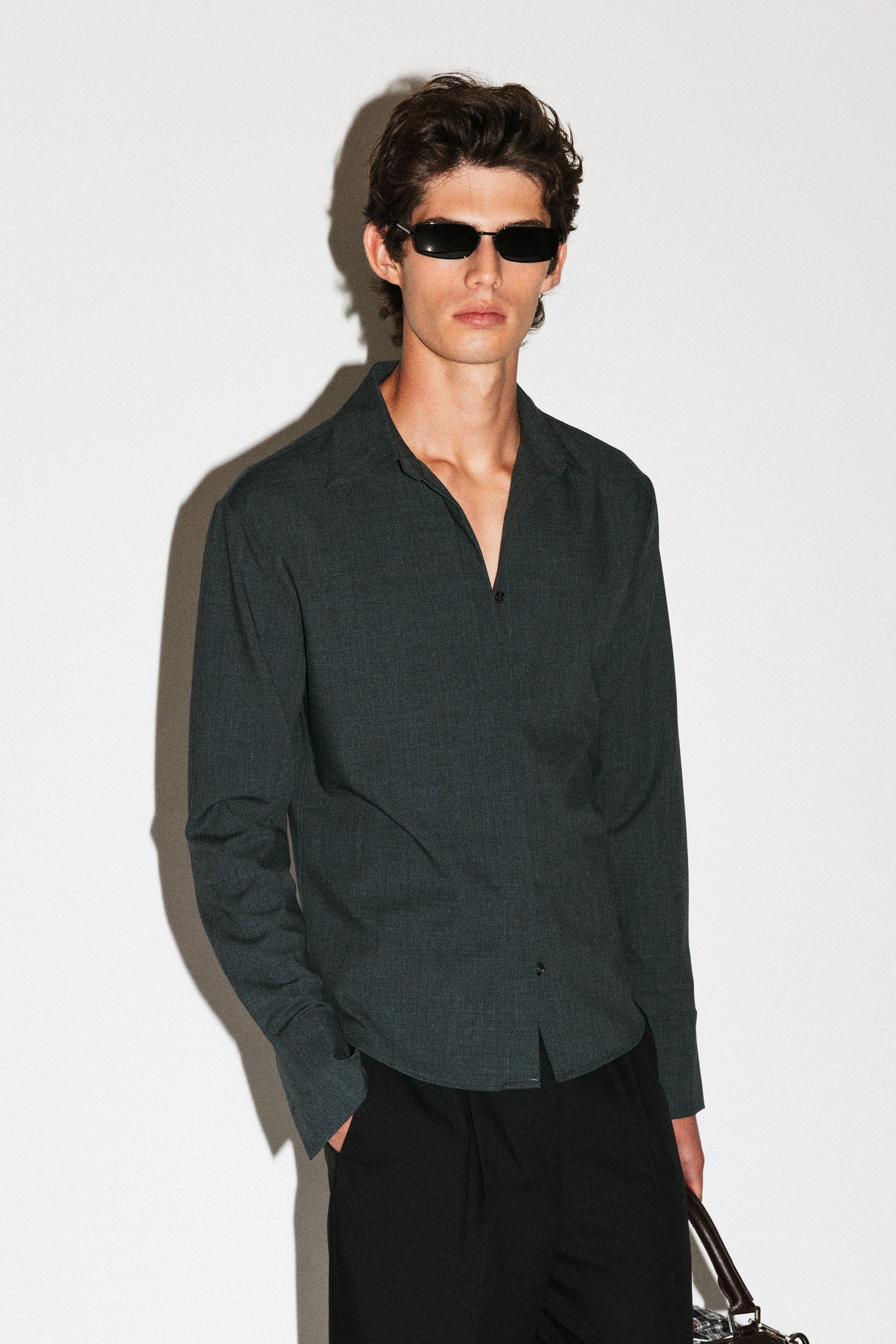 Glen Soft Wool Shirt  |  Charcoal
