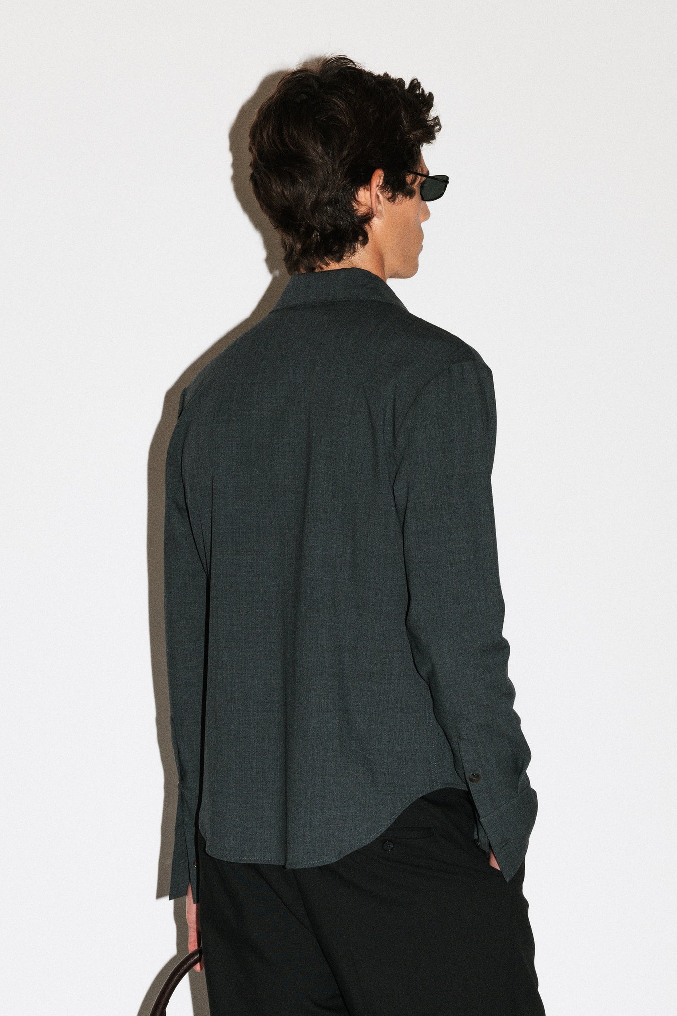 Glen Soft Wool Shirt  |  Charcoal