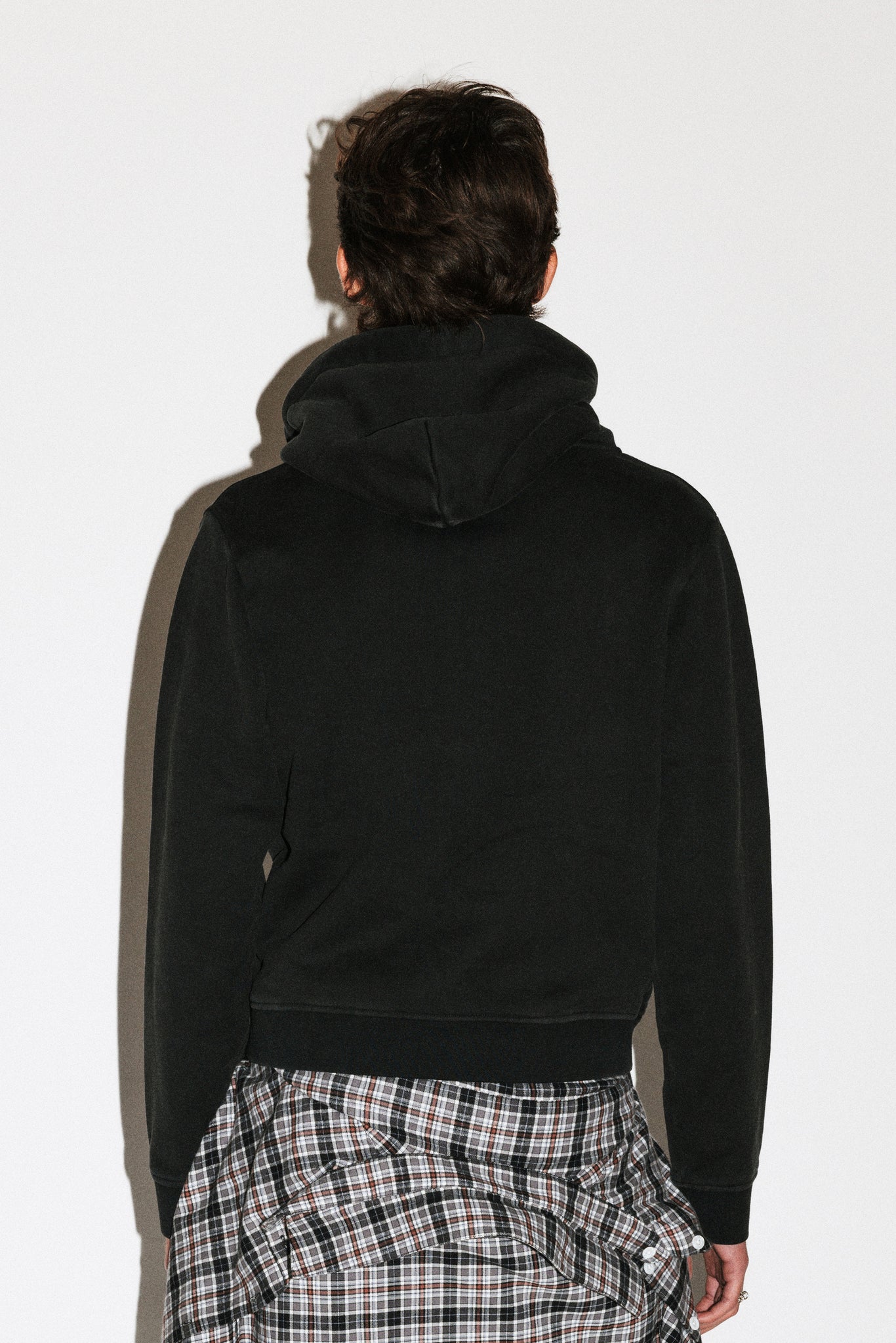 Douglas Shrunken Zip Hoodie  |  Washed Black