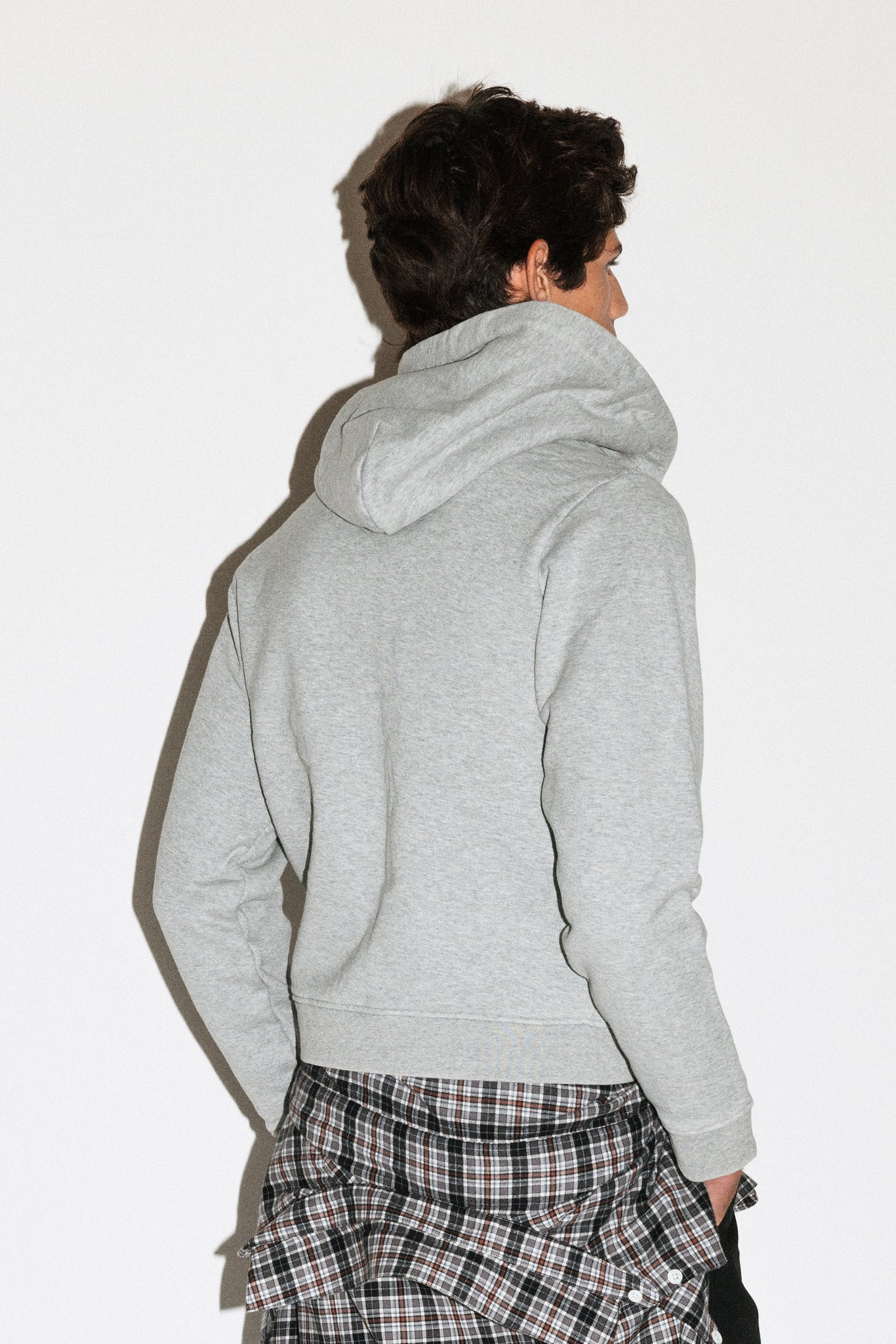 Douglas Shrunken Zip Hoodie  |  Grey Melange