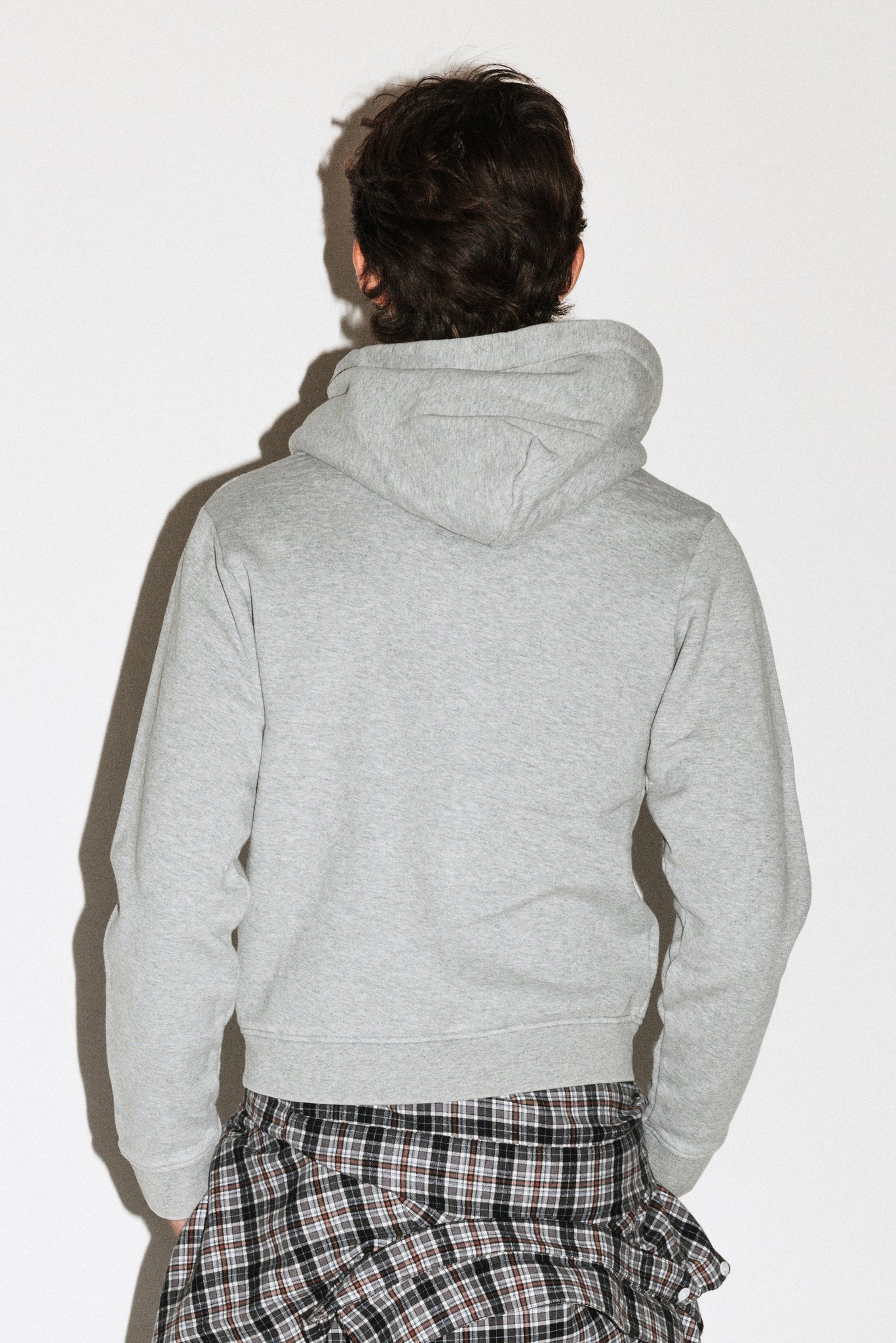 Douglas Shrunken Zip Hoodie  |  Grey Melange