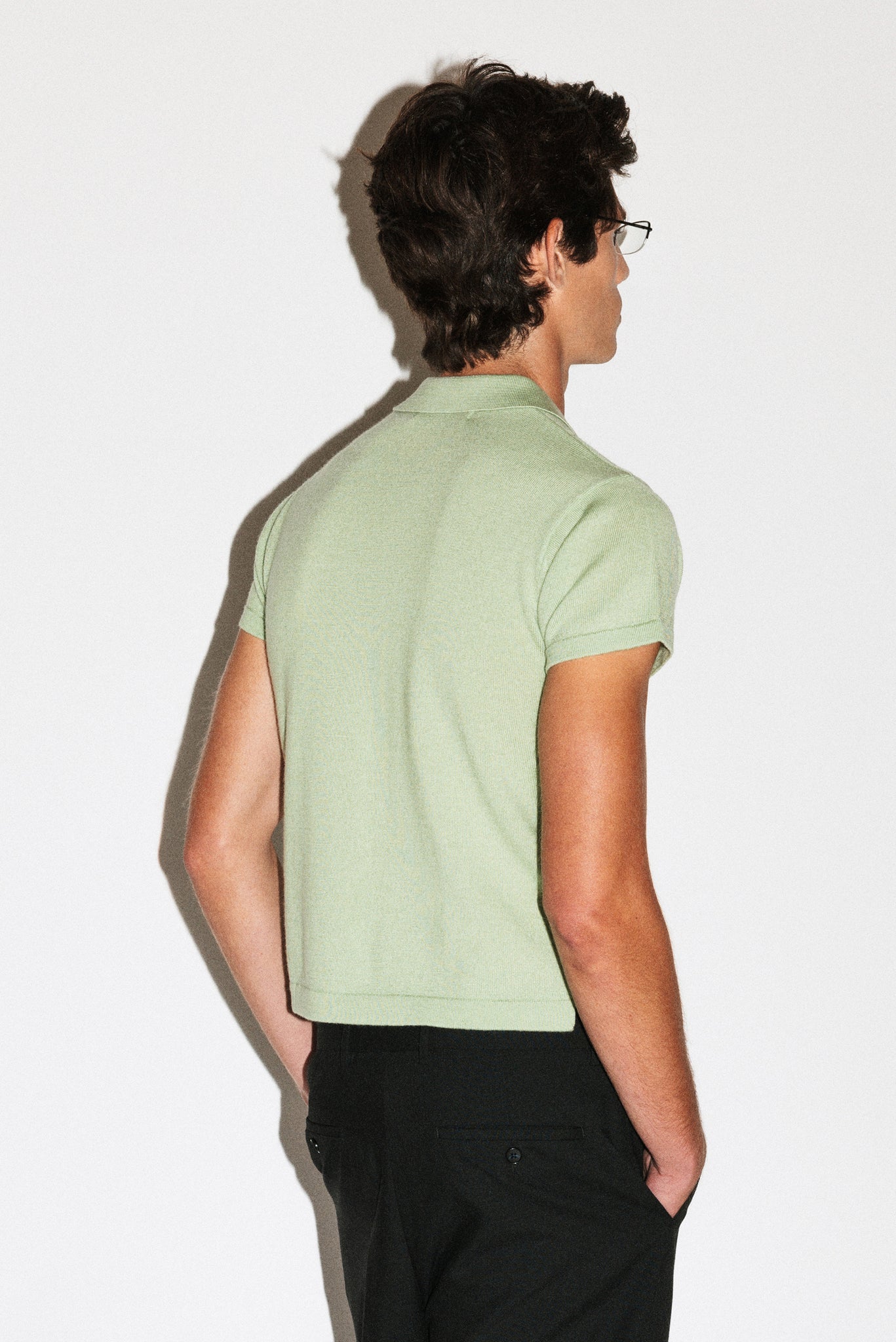 Hancock Mini Merino Polo  |  Avocado