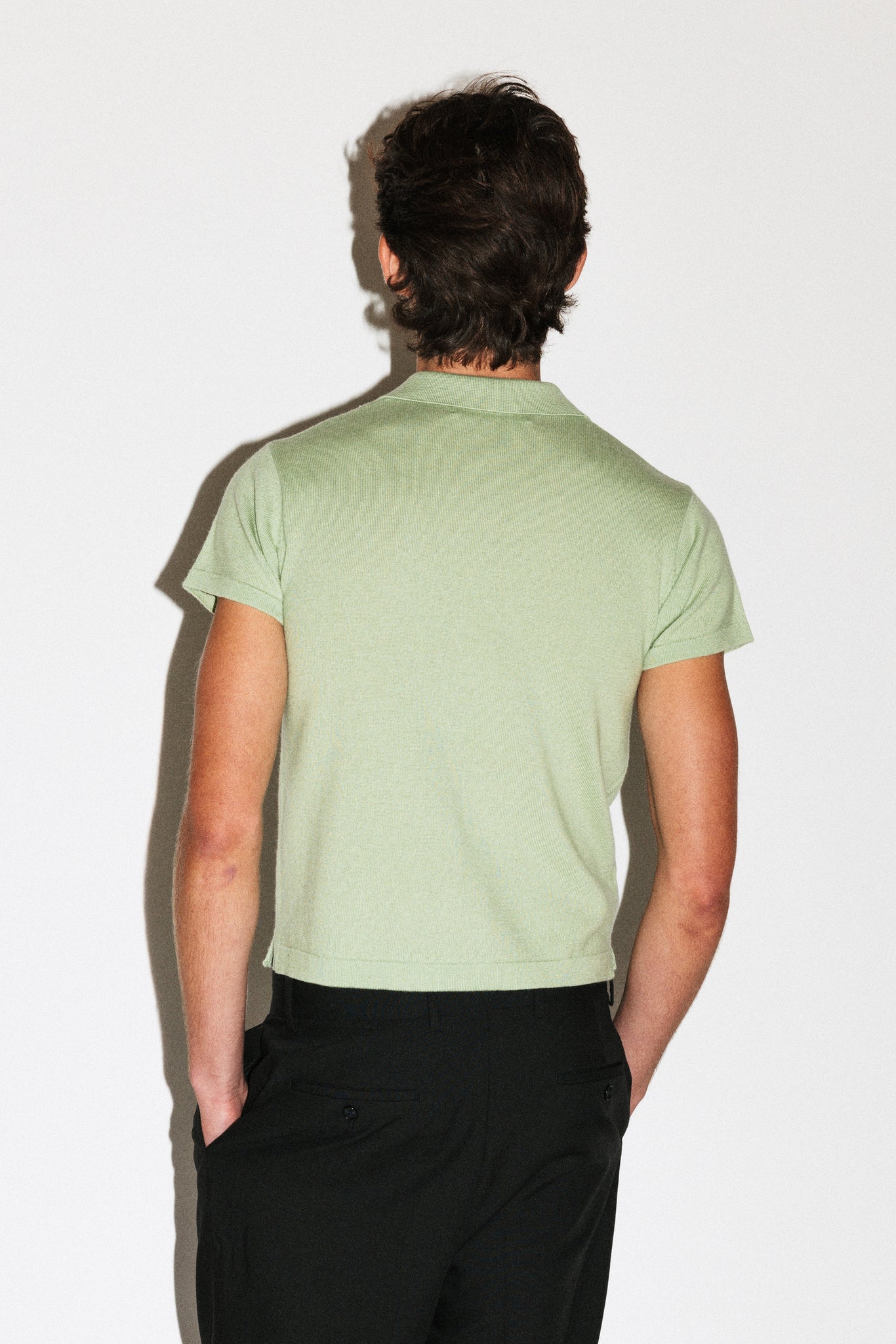 Hancock Mini Merino Polo  |  Avocado