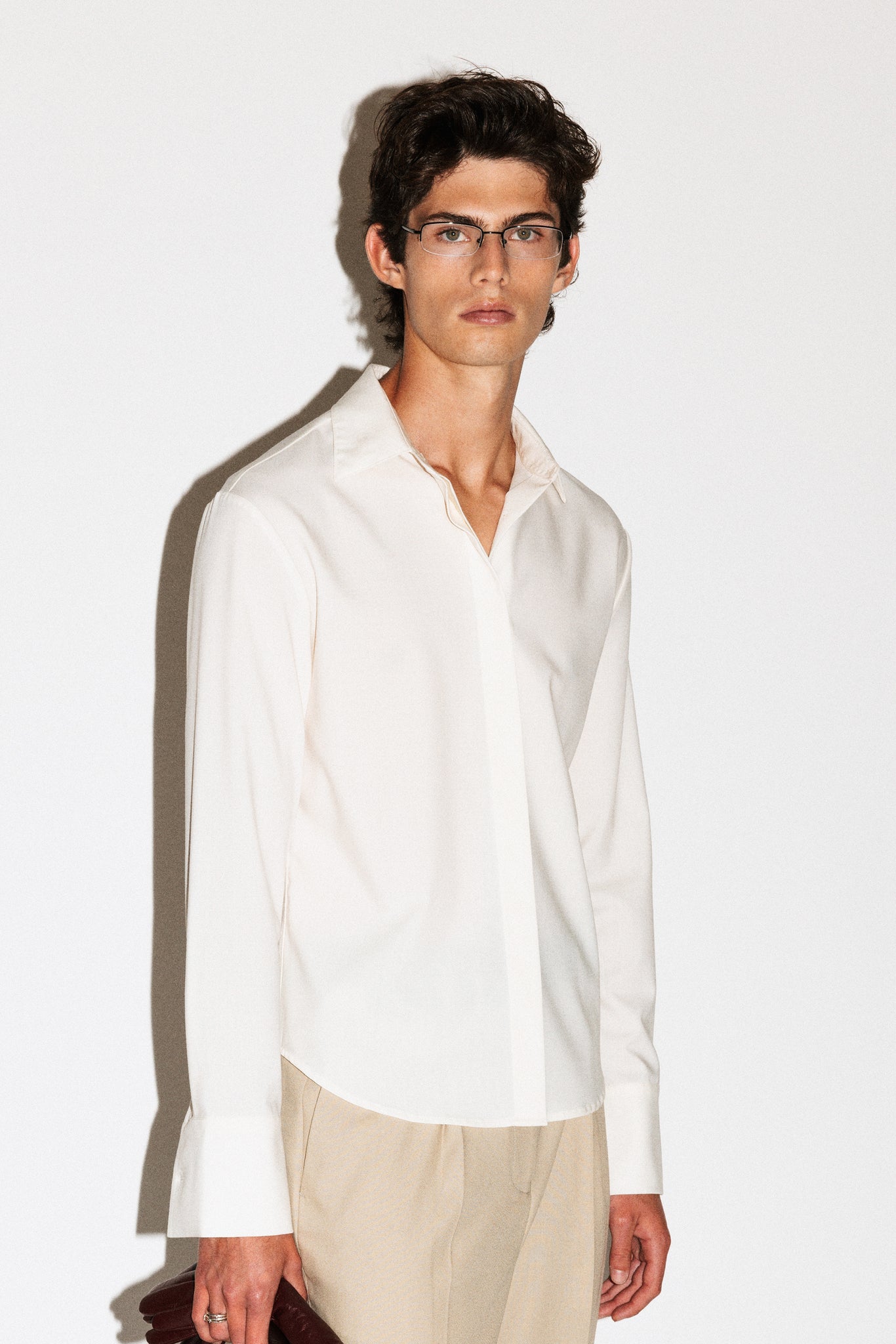 Glen Soft Wool Shirt  |  Ivory