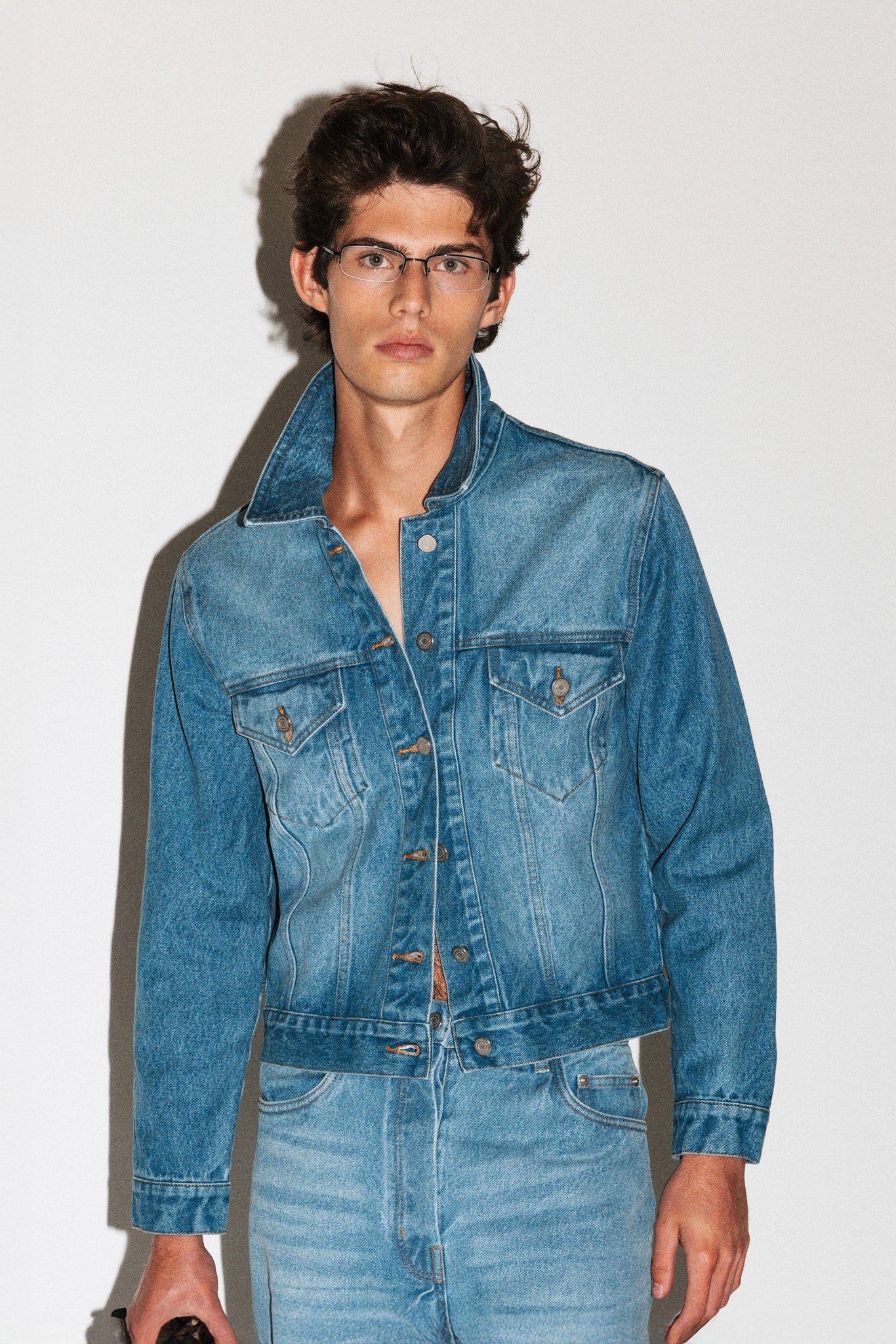 Runyon Fitted Western Denim Jacket  |  Vintage Blue