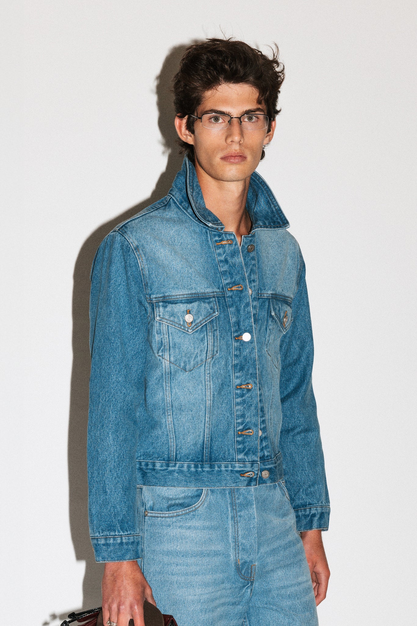 Runyon Fitted Western Denim Jacket  |  Vintage Blue