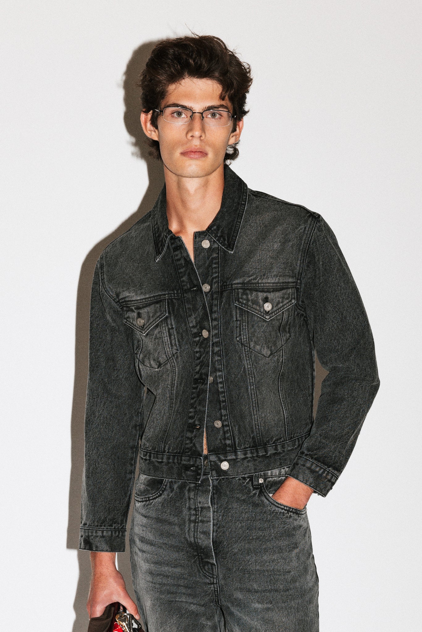 Runyon Fitted Western Denim Jacket  |  Grey Rinse