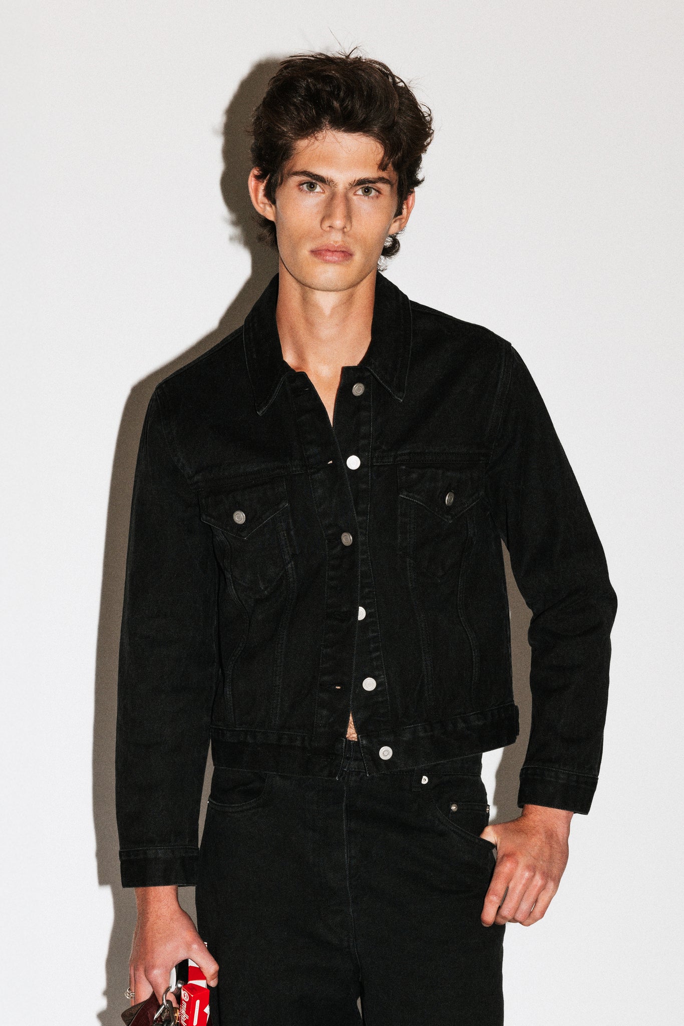 Runyon Fitted Western Denim Jacket  |  Black