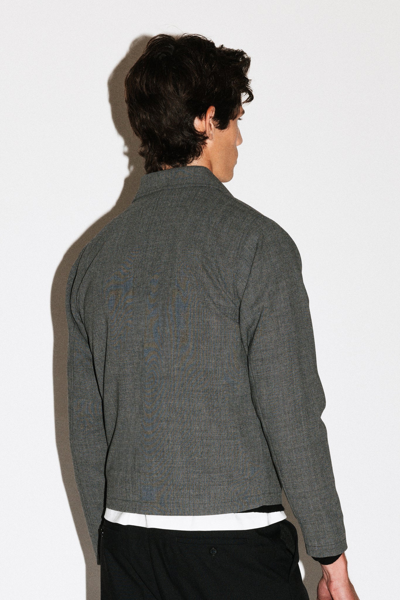 Hartford Soft Wool Blouson  |  Grey Melange