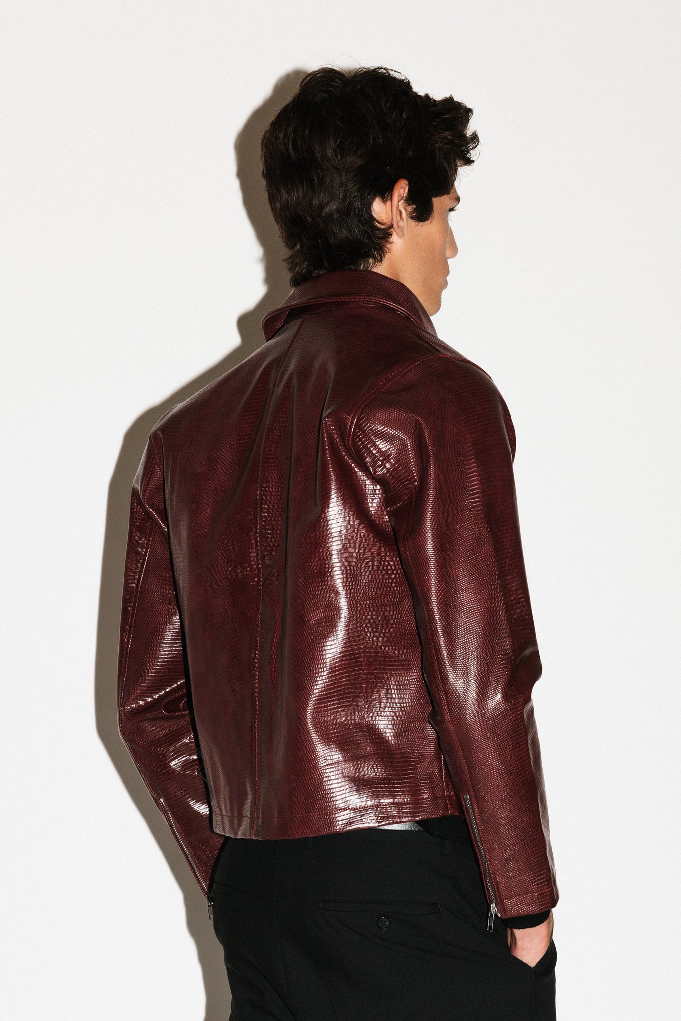 Fairfax Slim Lizard Blouson  |  Merlot