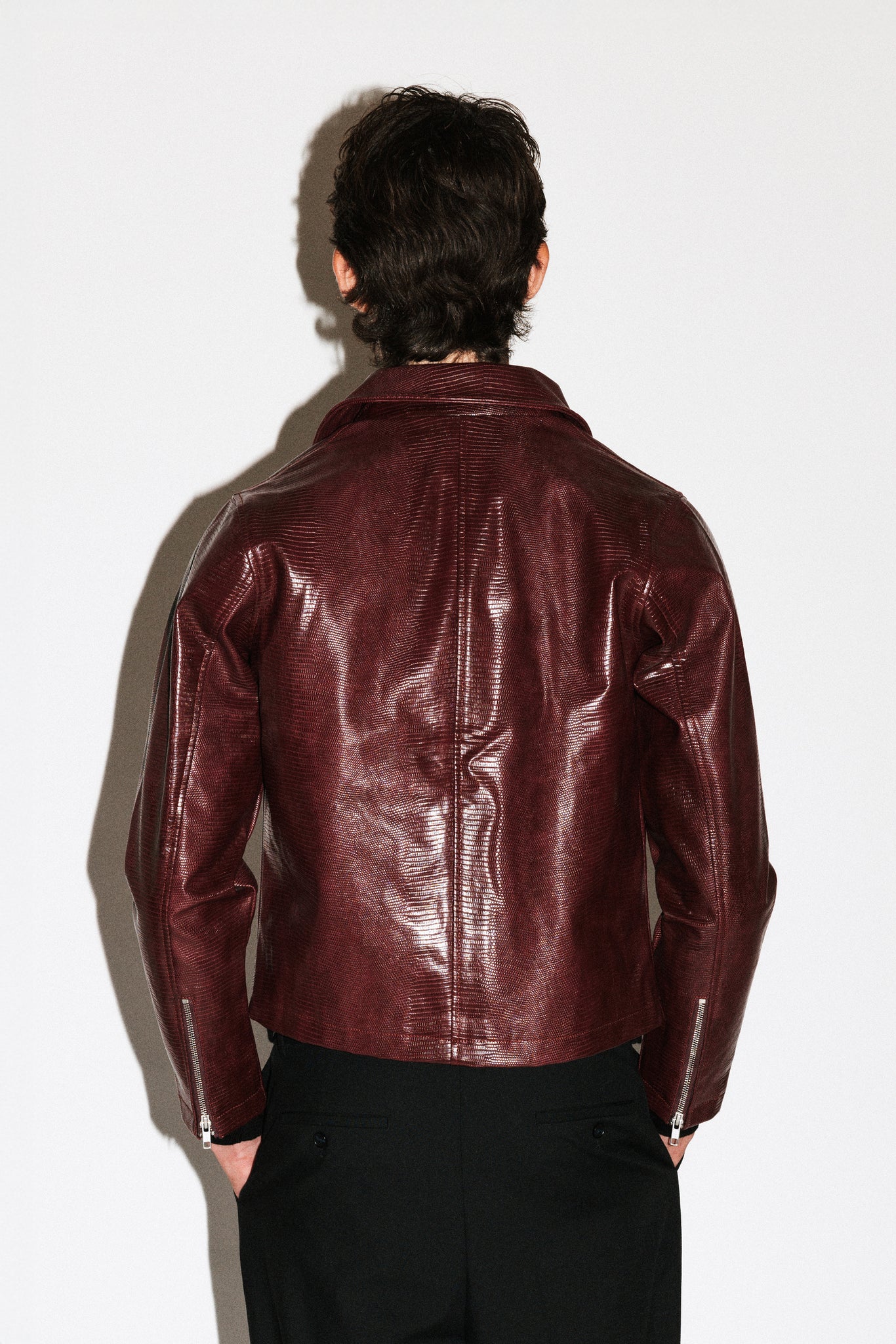 Fairfax Slim Lizard Blouson  |  Merlot