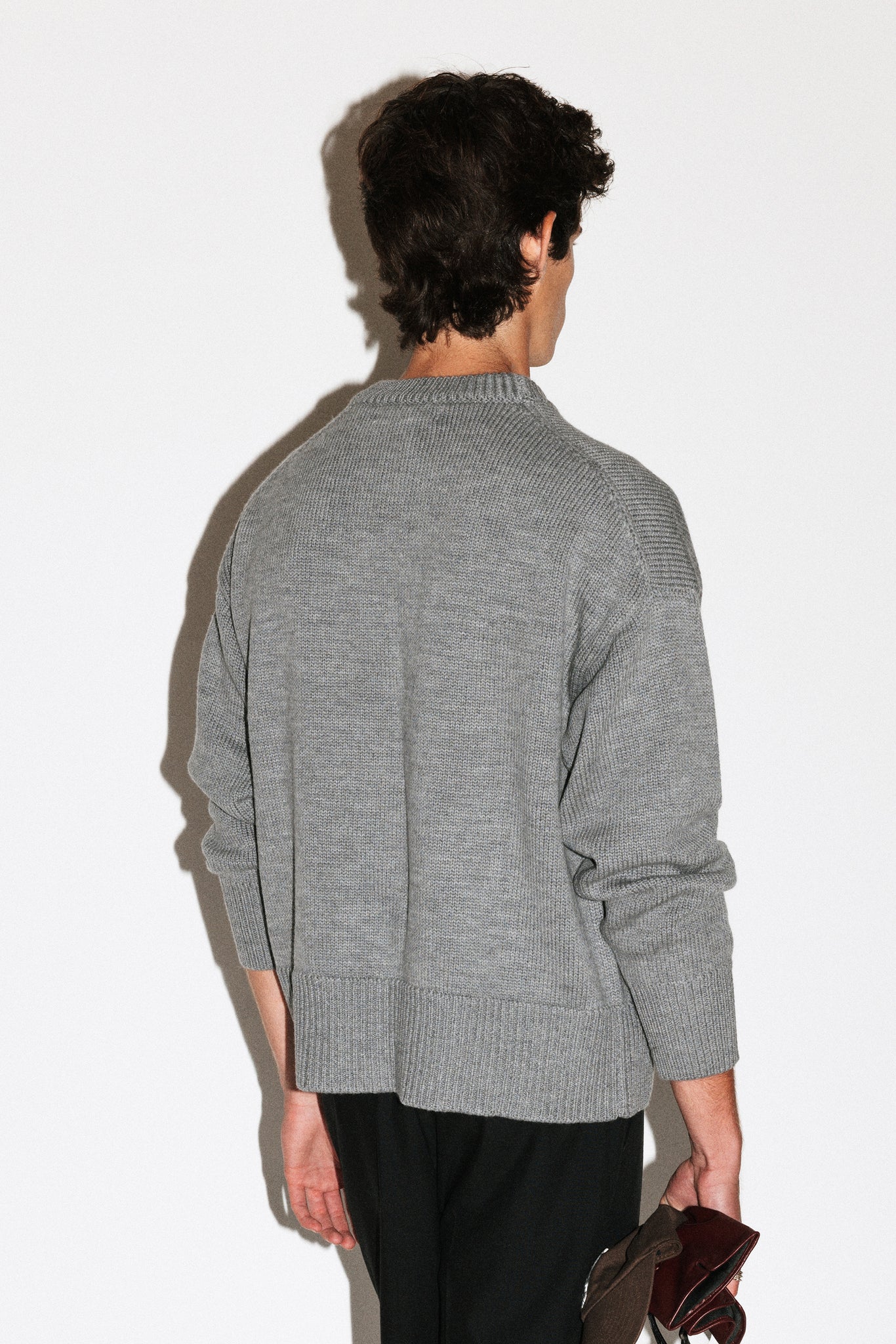 Palos Oversized Crew-Neck Sweater  |  Grey Melange