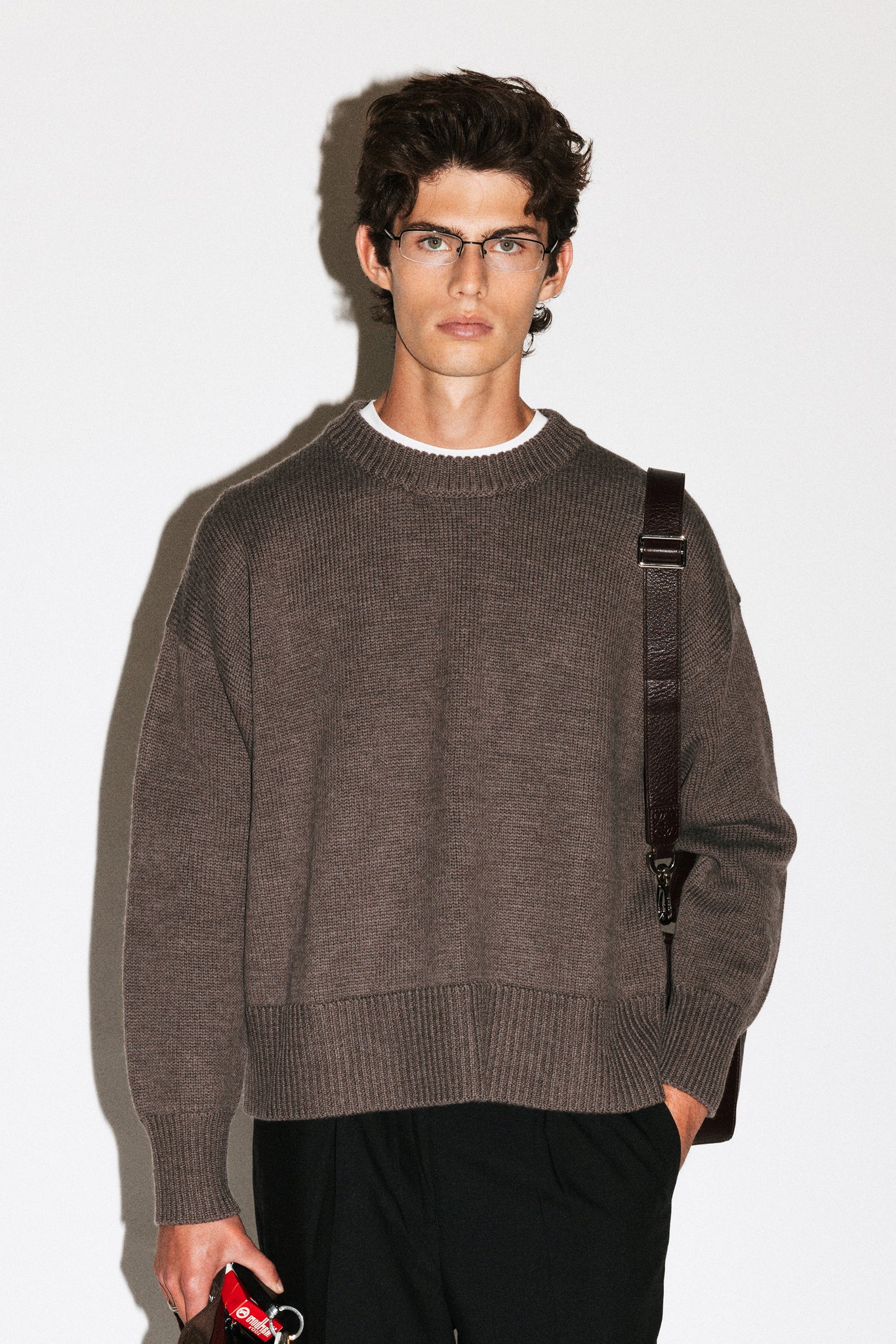 Palos Oversized Crew-Neck Sweater  |  Taupe Melange