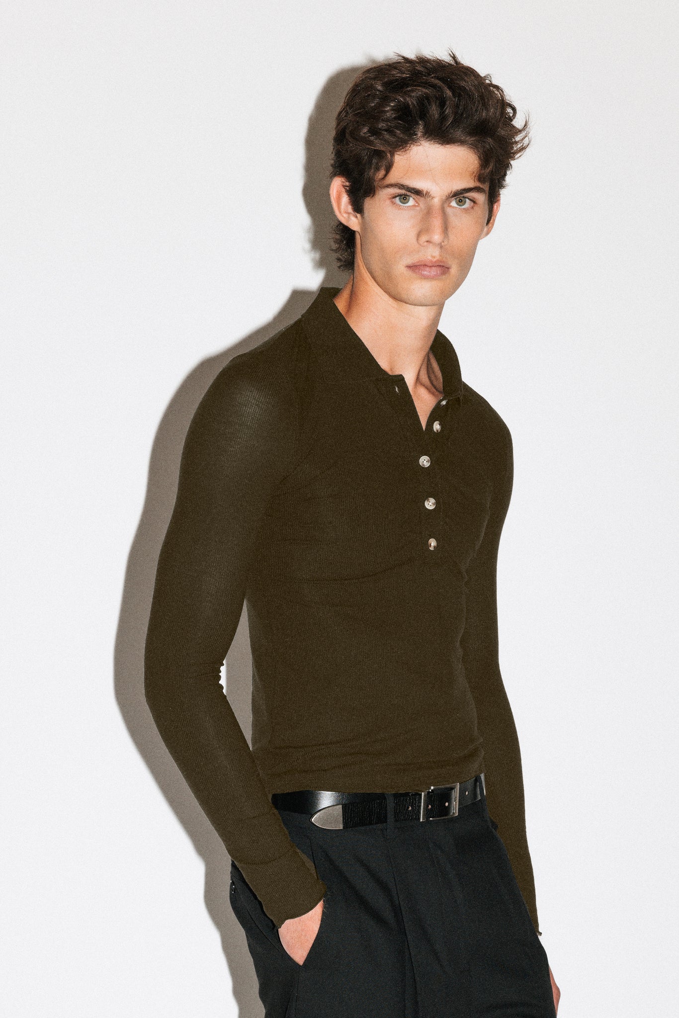 Willey Slim Silk Polo  |  Olive