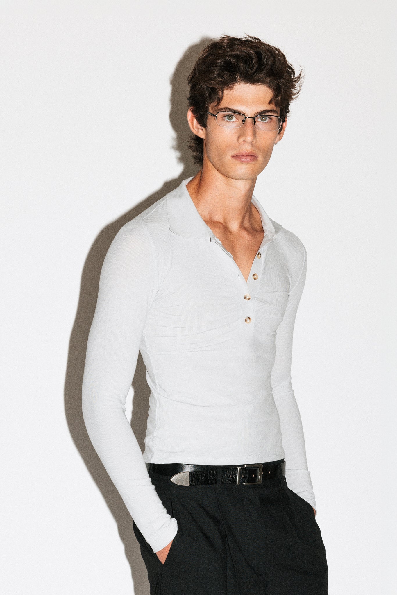 Willey Slim Silk Polo  |  Glacier
