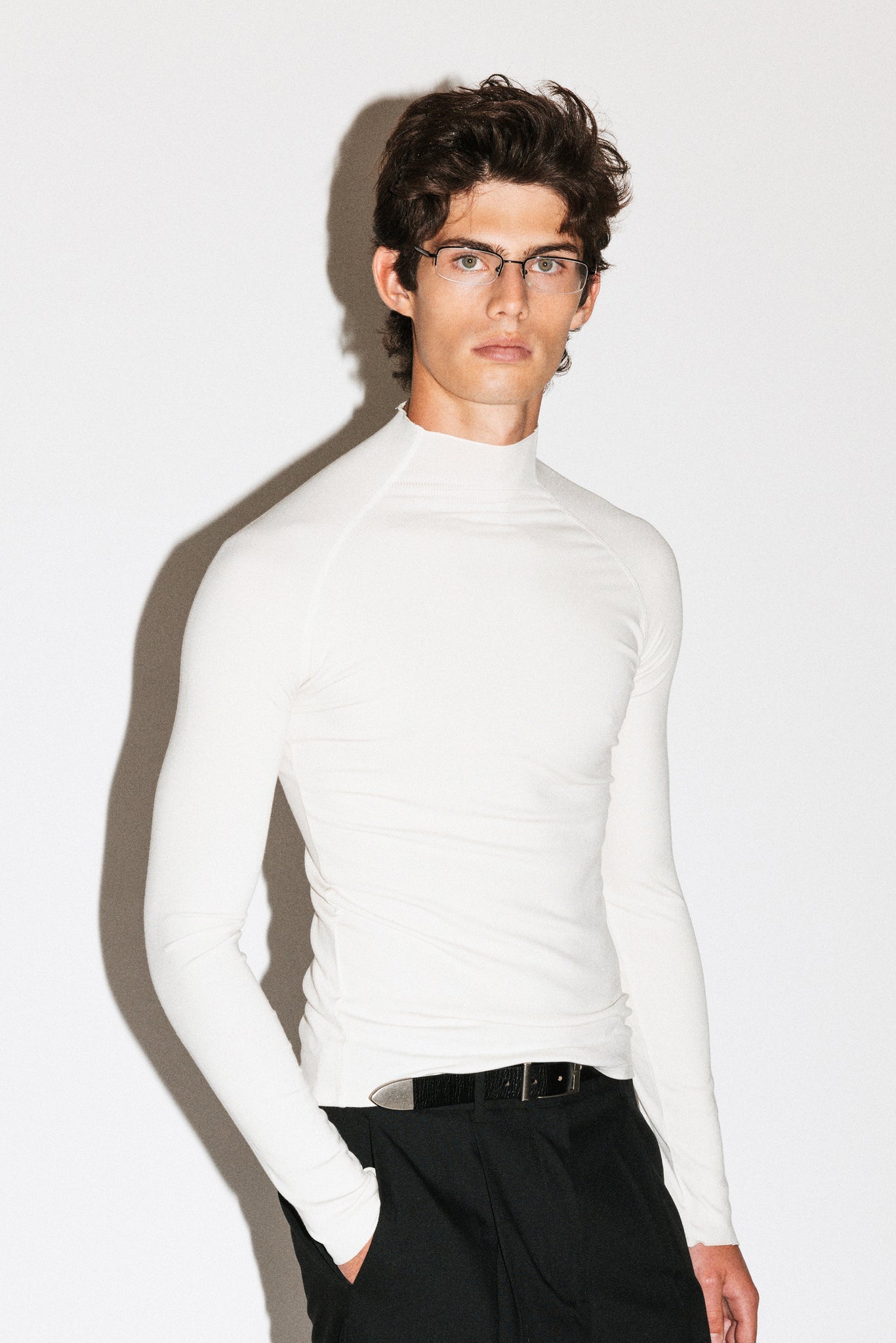 Lloyd Slim Silk Mockneck  |  Milk