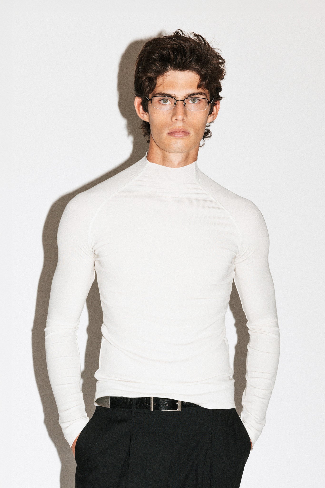 Lloyd Slim Silk Mockneck  |  Milk