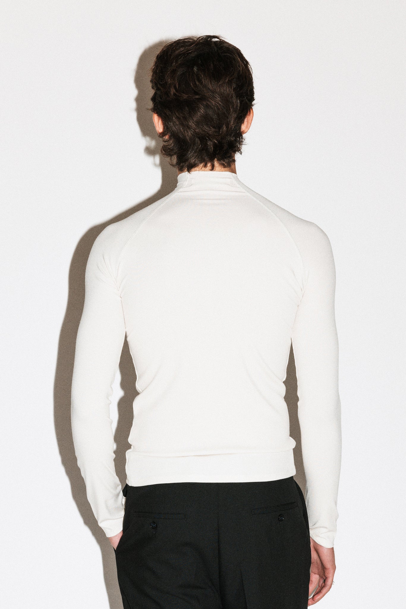Lloyd Slim Silk Mockneck  |  Milk