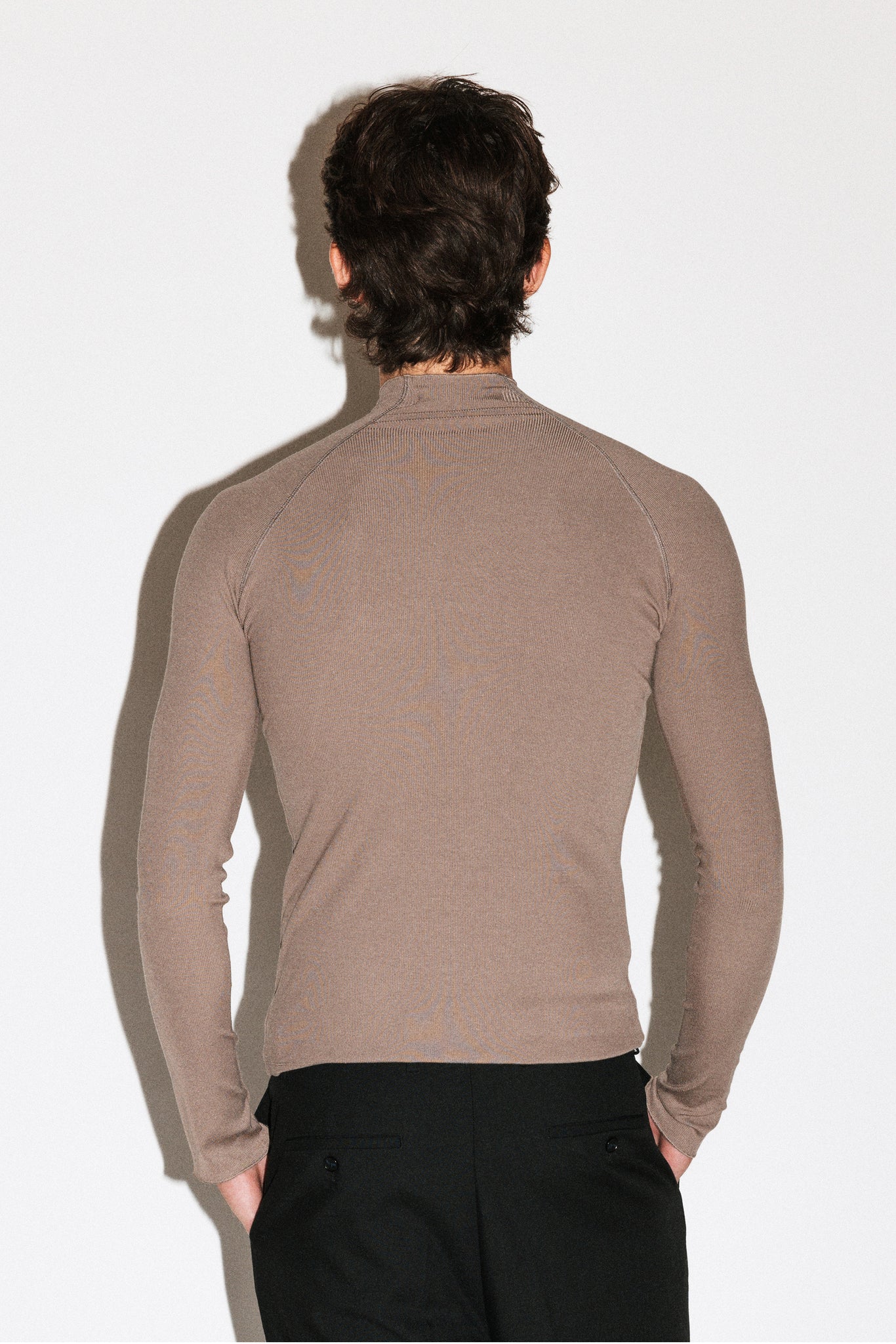 Lloyd Slim Silk Mockneck  |  Taupe
