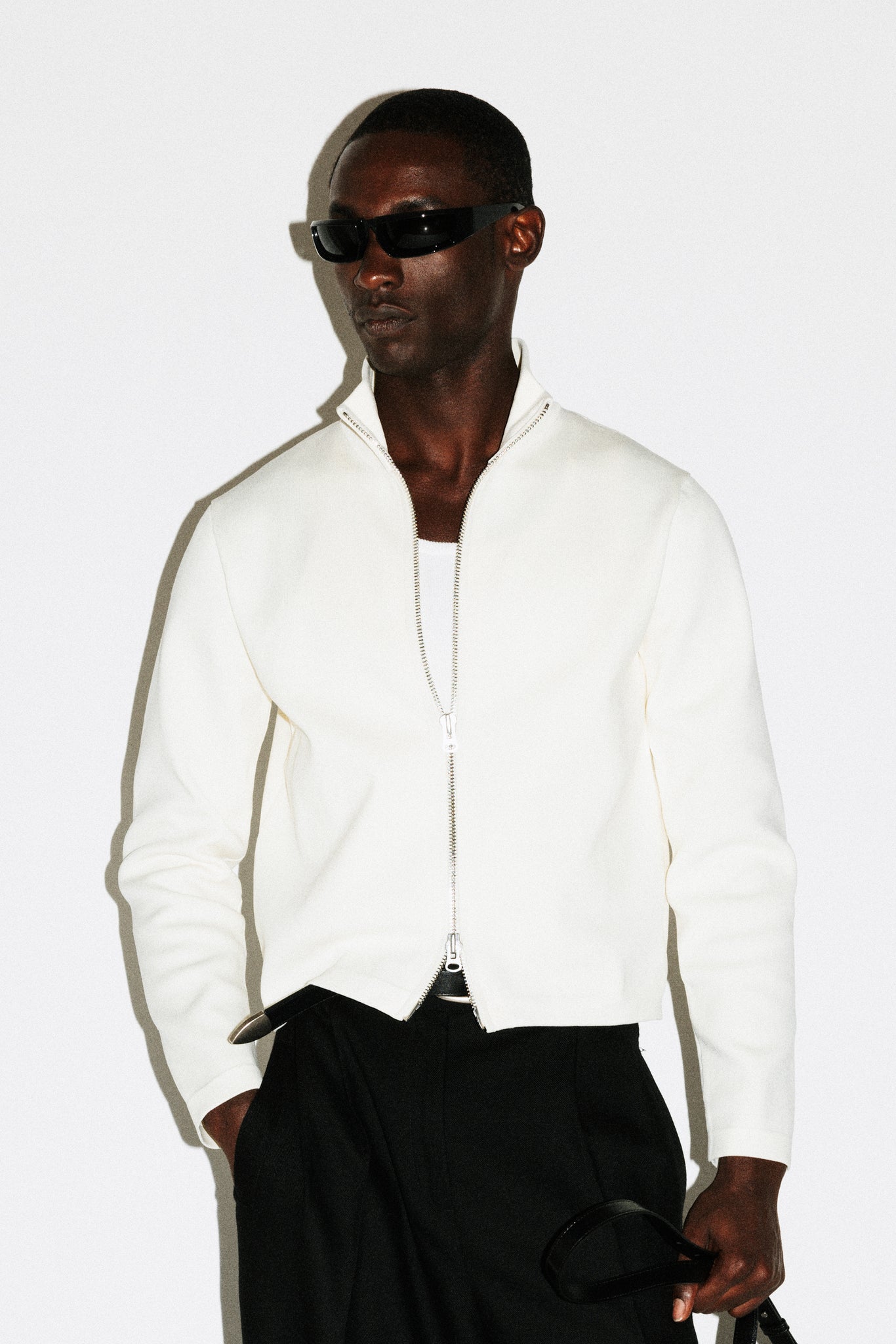 Silverado Slim Zip Cardigan  |  Bone