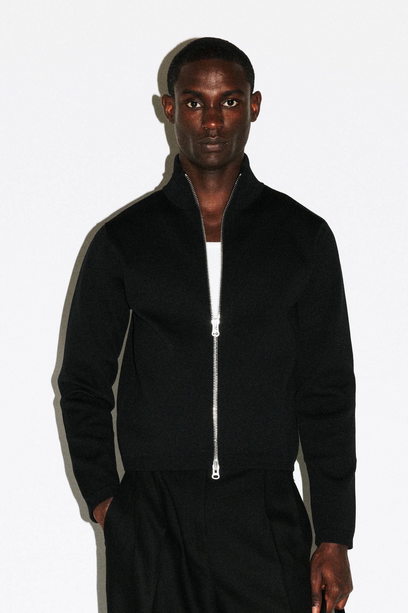 Silverado Slim Zip Cardigan  |  Black