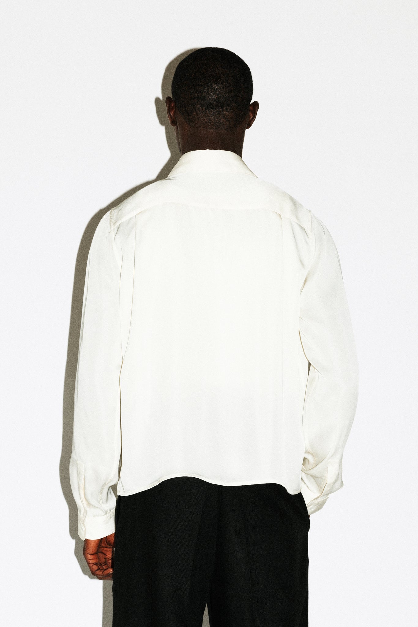 Bedford Fluid Gloss Satin Shirt  |  Ivory