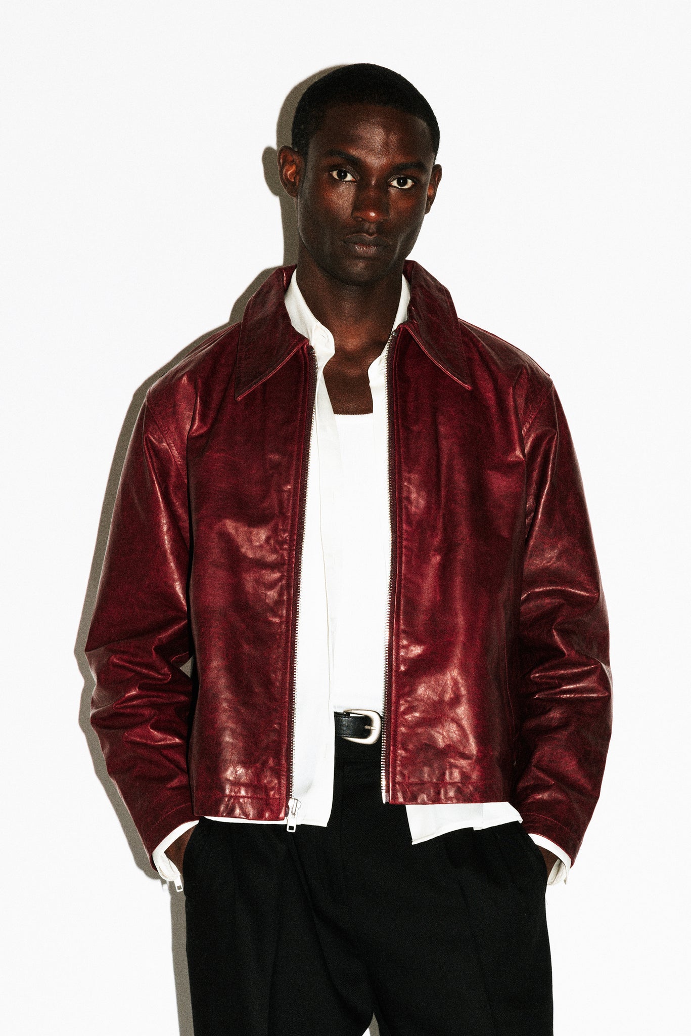 Fairfax Leather Blouson  |  Cherry